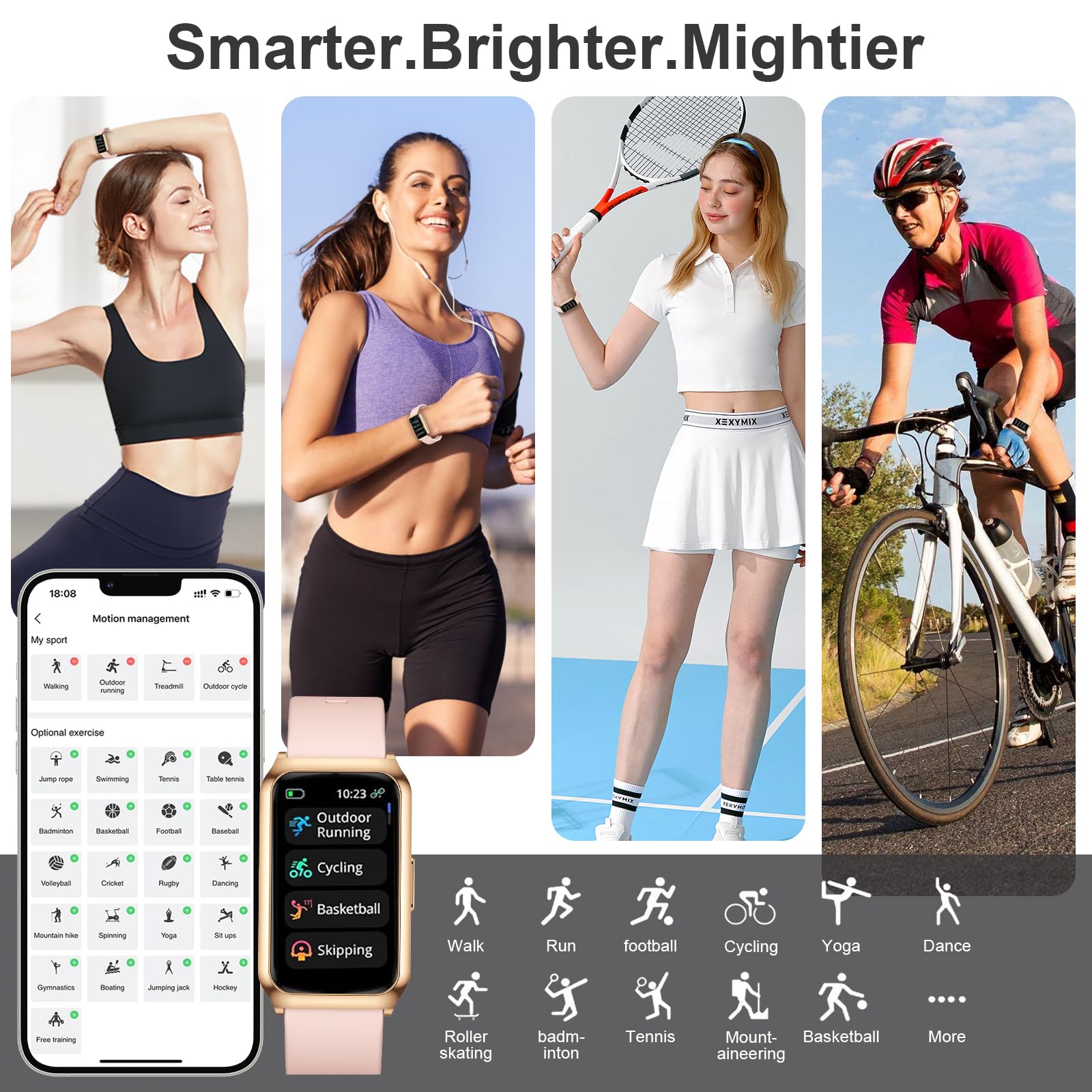 Gadixy Fitness Tracker,Smart Watch With 24/7 Heart Rate/Step/Calories,Activity Tracker,Aluminium Case,Blood Oxygen Sleep Monitor