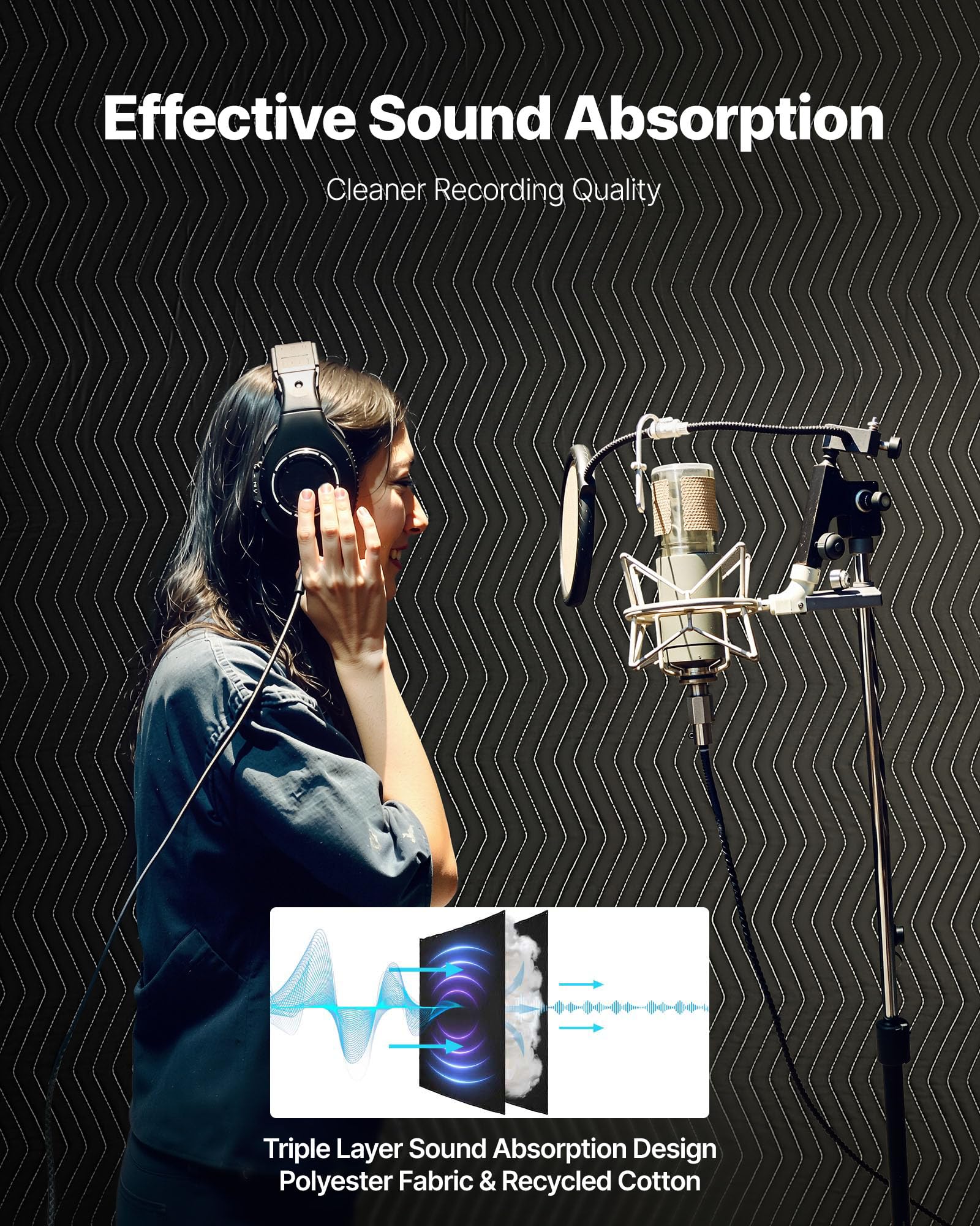 Vevor Sound Dampening Blankets, Soundproof Curtains With 80 X 48 In, Soundproof Blanket With Grommets, Studio Grommeted Blanket,