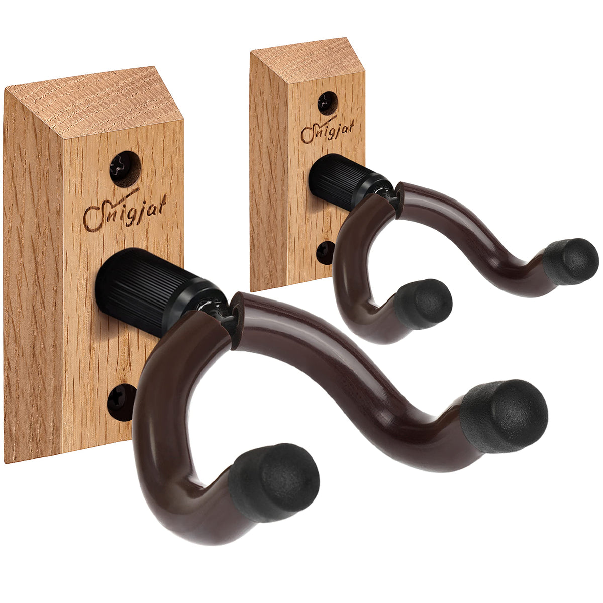 Snigjat Guitar Wall Mount 2 Pack, Guitar Hanger For Rotatable, Solid Wood Guitar Wall Hanger, V Shaped Guitar Mount Hook For Aco