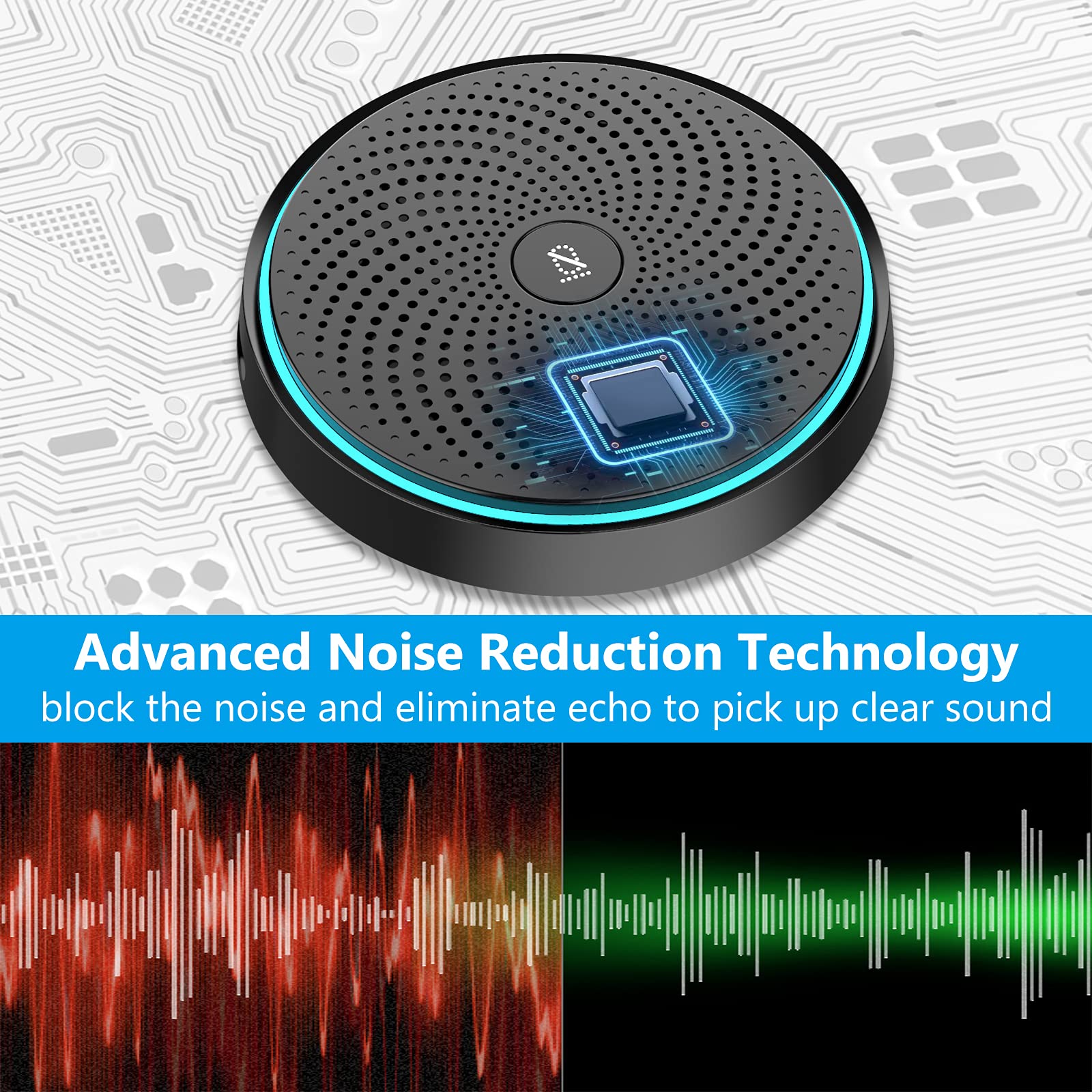 Conference Usb Microphone, Ansten Omnidirectional Condenser Pc Mic Pick Up Voice 10Ft,Ideal For Video Conferencing Recording, Sk