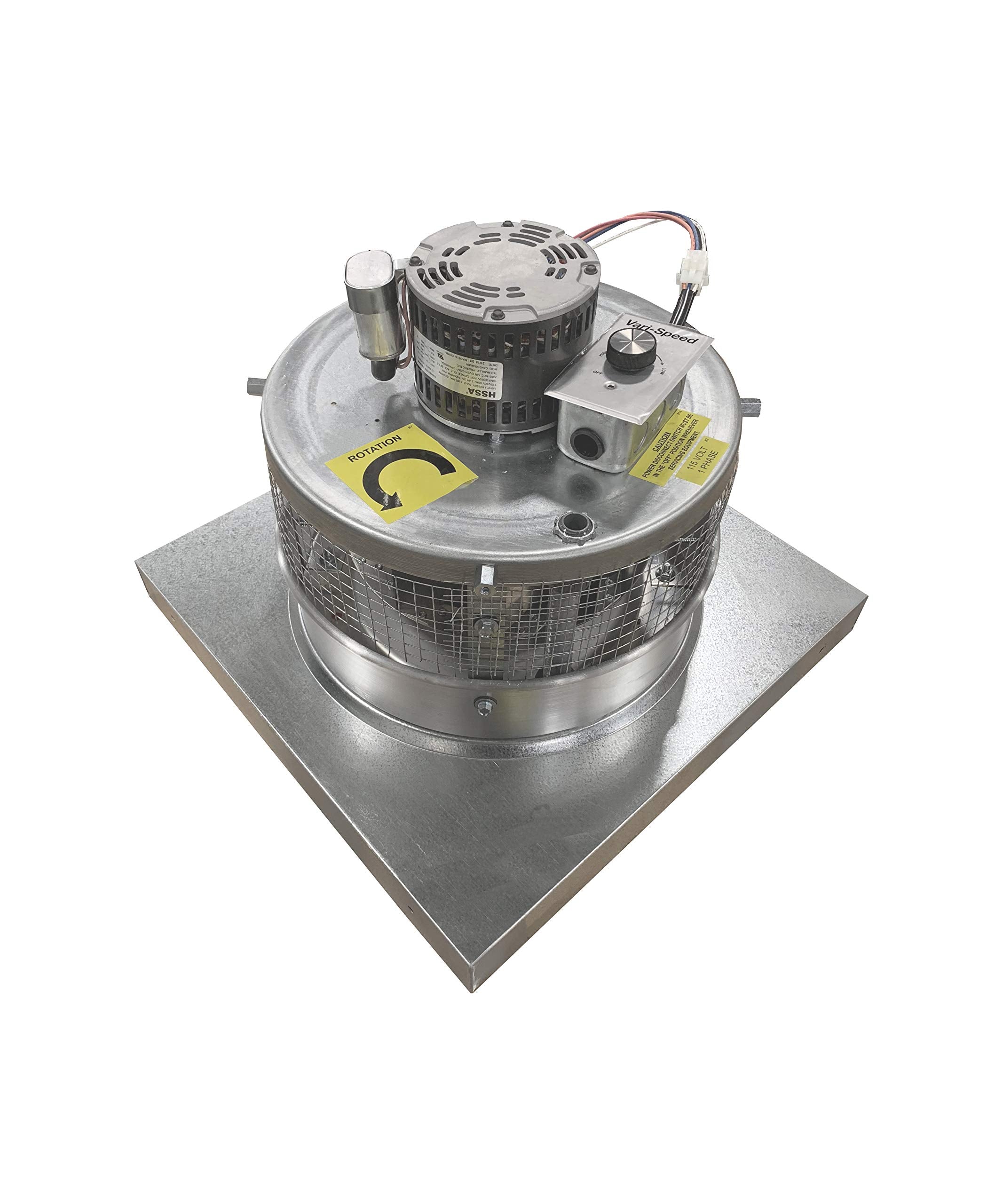 Captive Aire Direct Drive Centrifugal Downblast Roof Mounted Exhaust Fan With Speed Control  19'' Fan Base, 0.060 Hp 115 Volt Si