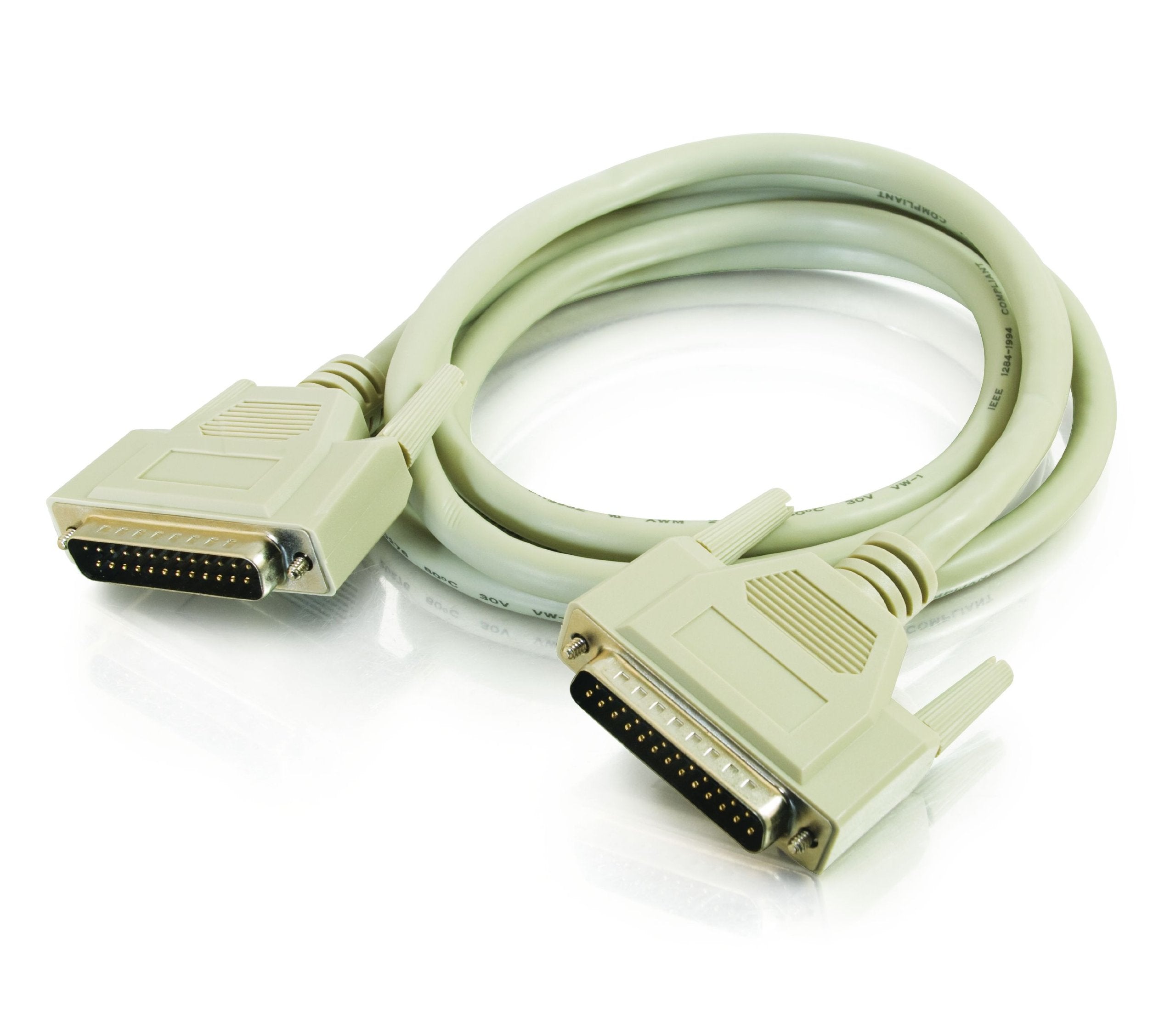 C2G 06103 Ieee 1284 Db25 M/M Parallel Cable, Beige (6 Feet, 1.82 Meters)