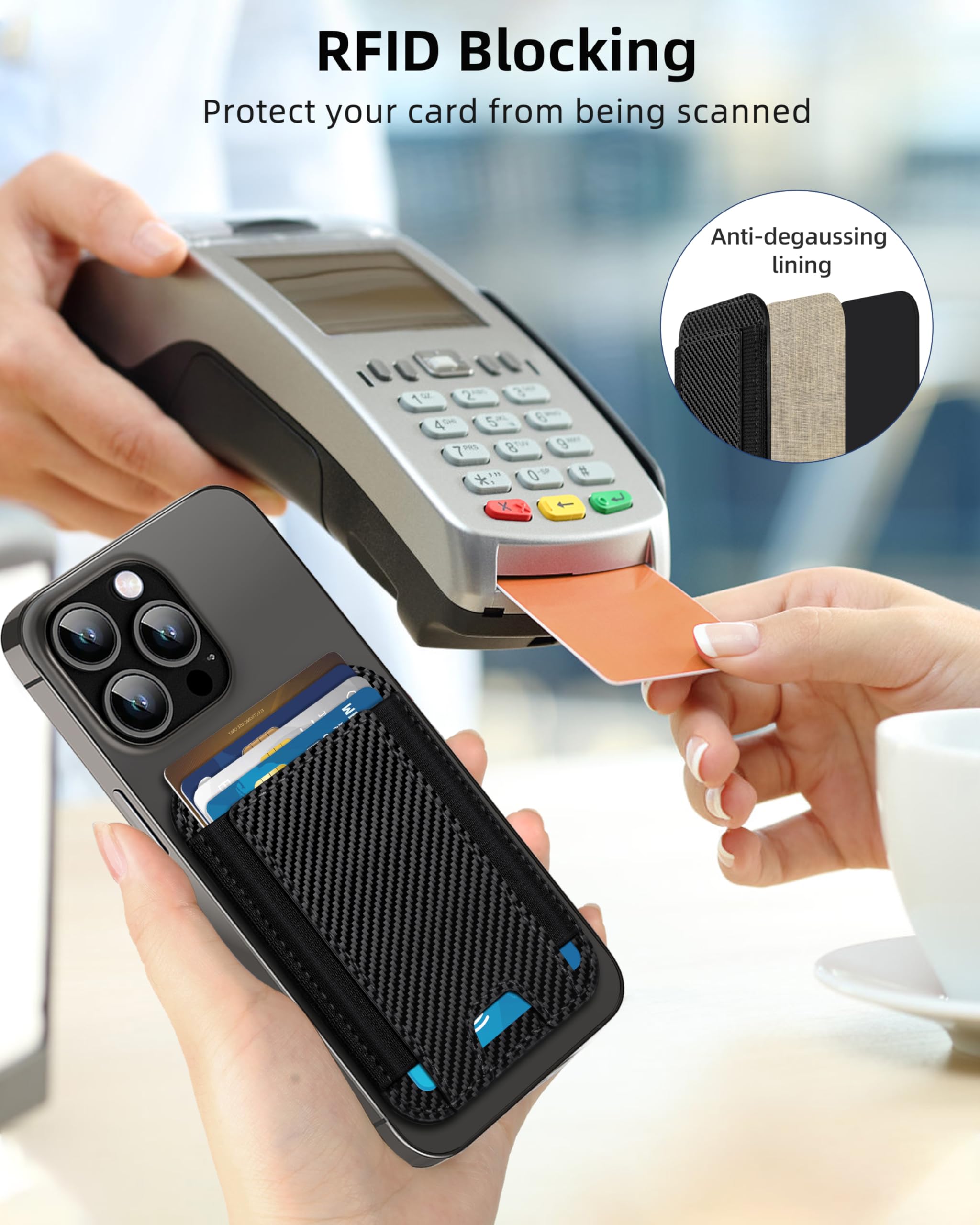 Hiwe For Magsafe Wallet, Magnetic Card Holder For Iphone 15/14/13/12 Series, Minimalist Leather Wallet, 1 Slot, Fit 6 Cards, Sli