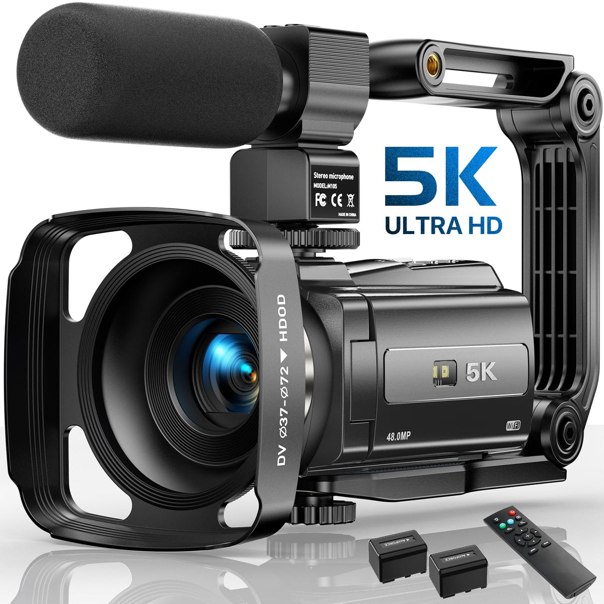 5K Video Camera Camcorder, 48Mp Uhd Wifi Ir Night Vision Vlogging Camera For Youtube, 16X Digital Zoom Touch Screen Vlog Camera 