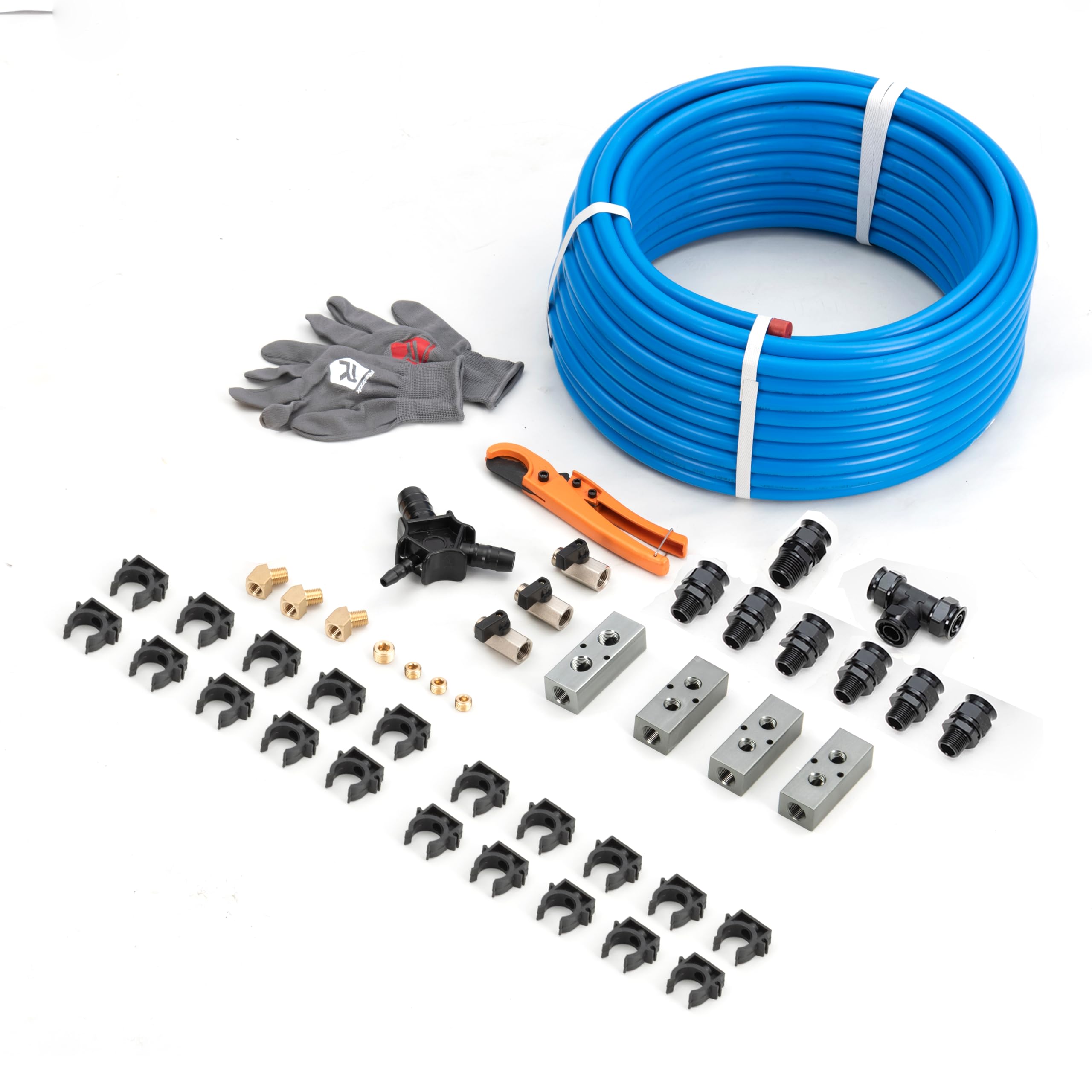 Air Compressor Accessories Kit 1/2'' X 100 Feet Hdpe Aluminum Compressed Air Piping System Air Compressor Hose Pressured Leak Pr