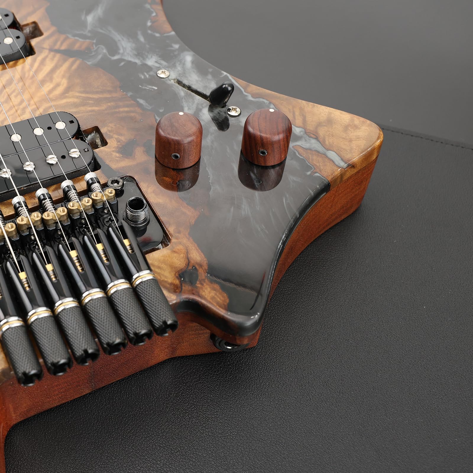 Ovsal 2Pcs Brass-Hole Wood Guitar Knobs Electric Guitar Control Knobs Replacement Parts For Feder Strat Telecaster Jazz Gibson L