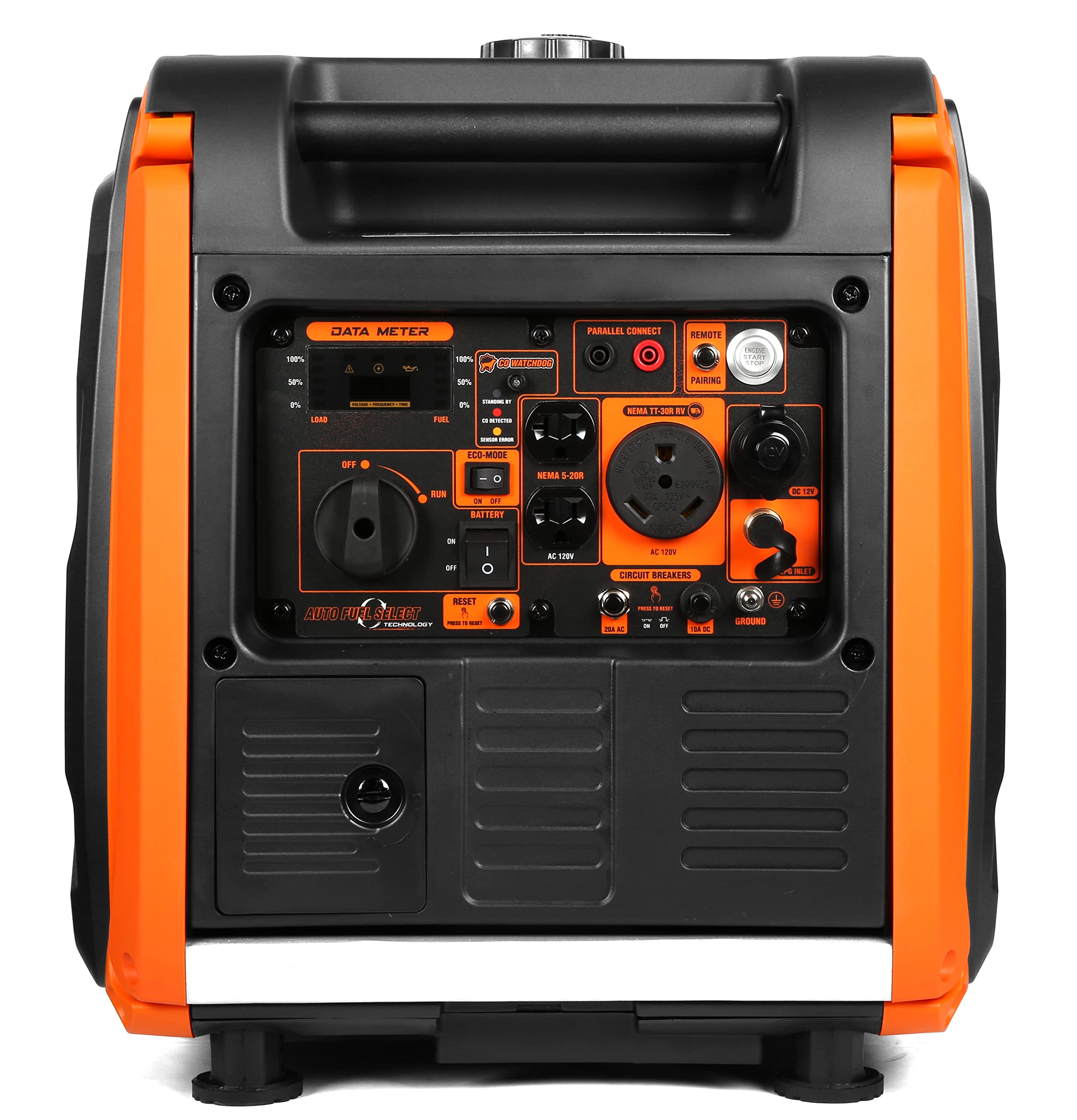 Wen Df452Ix Super Quiet 4500 Watt Remote Electric Start Dual Fuel Rv Ready Portable Inverter Generator With Fuel Shut Off And Co