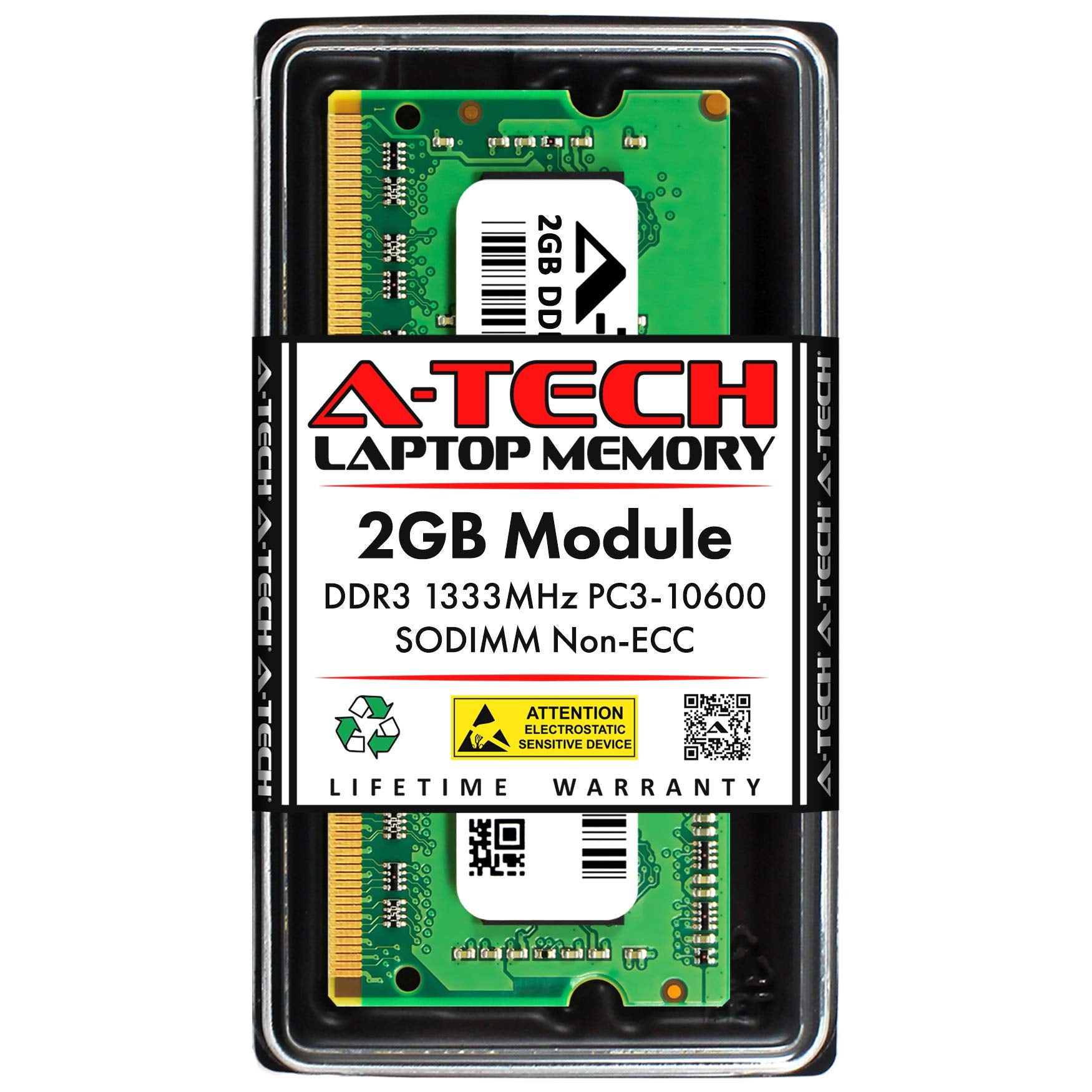 A Tech 2Gb Ddr3 1333Mhz Pc3 10600 Cl9 Sodimm 204 Pin Non Ecc So Dimm Laptop, Notebook Ram Memory Module