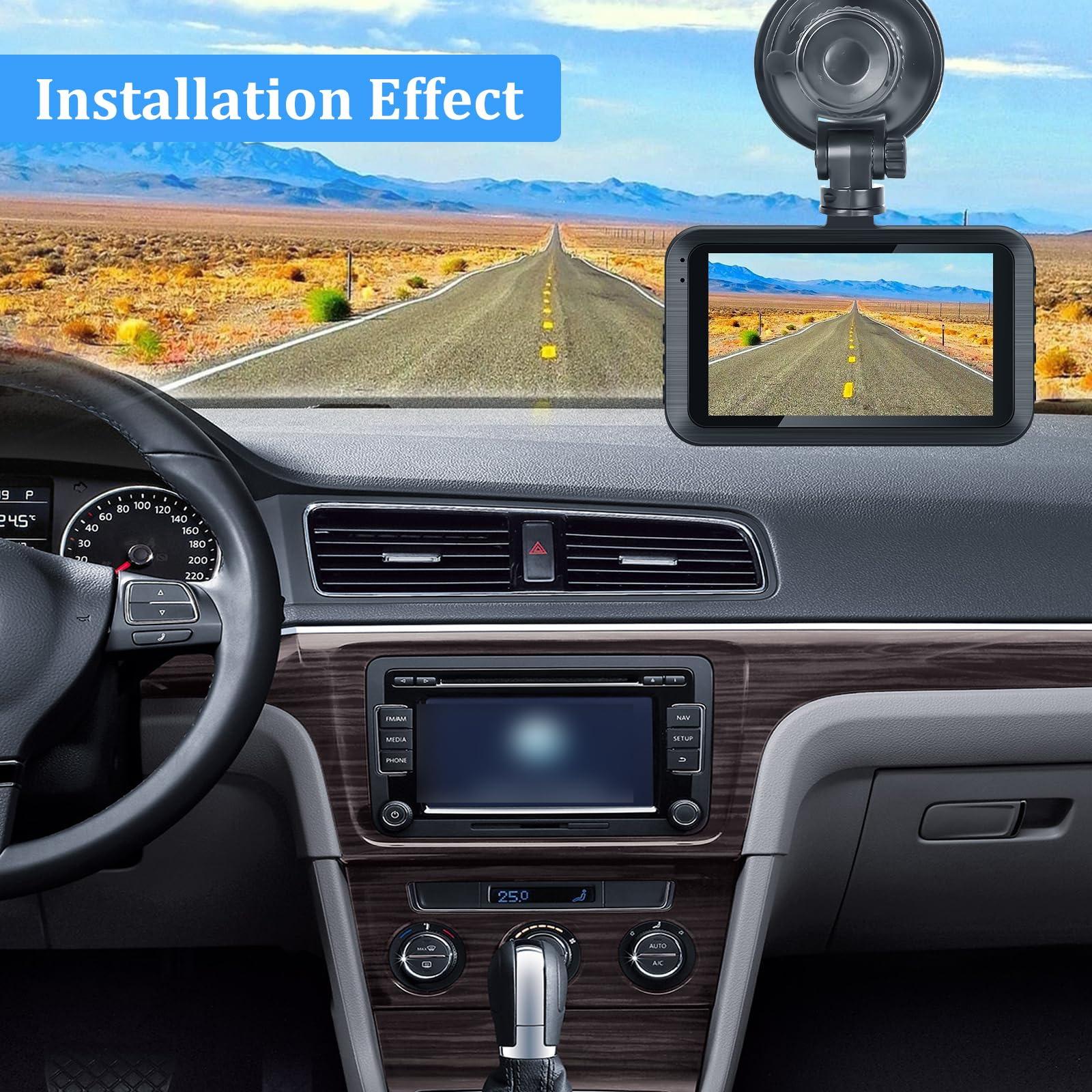 Dual Dash Camera For Car   3 Inch 1080P Ips Touchscreen Car Camera   G Sensor/Loop Recording / 24H Parking Monitor / 150 Wide An