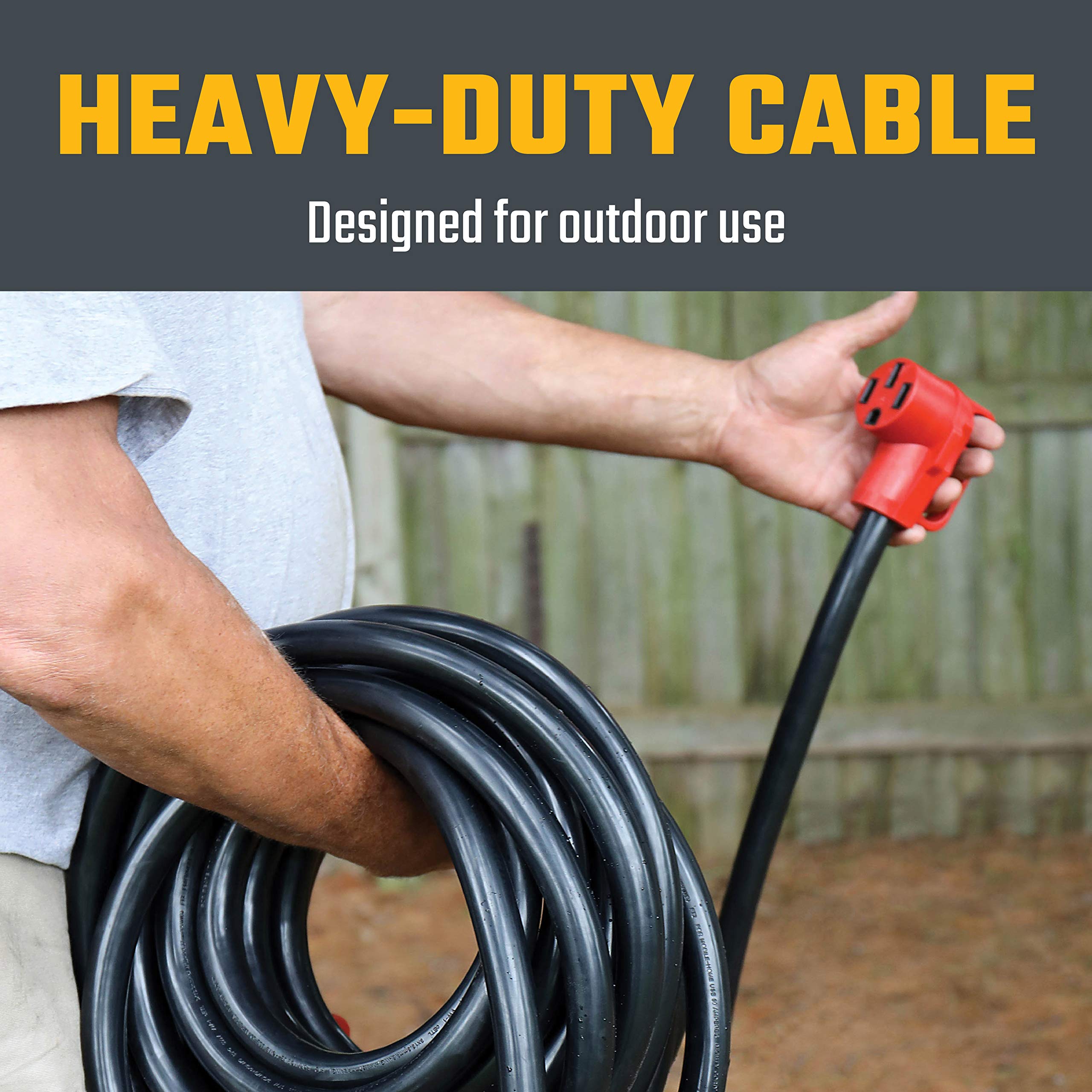 Valterra A10 5050Eh Mighty Cord Rv 50 Amp Extension Cord, 50 Ft., Red