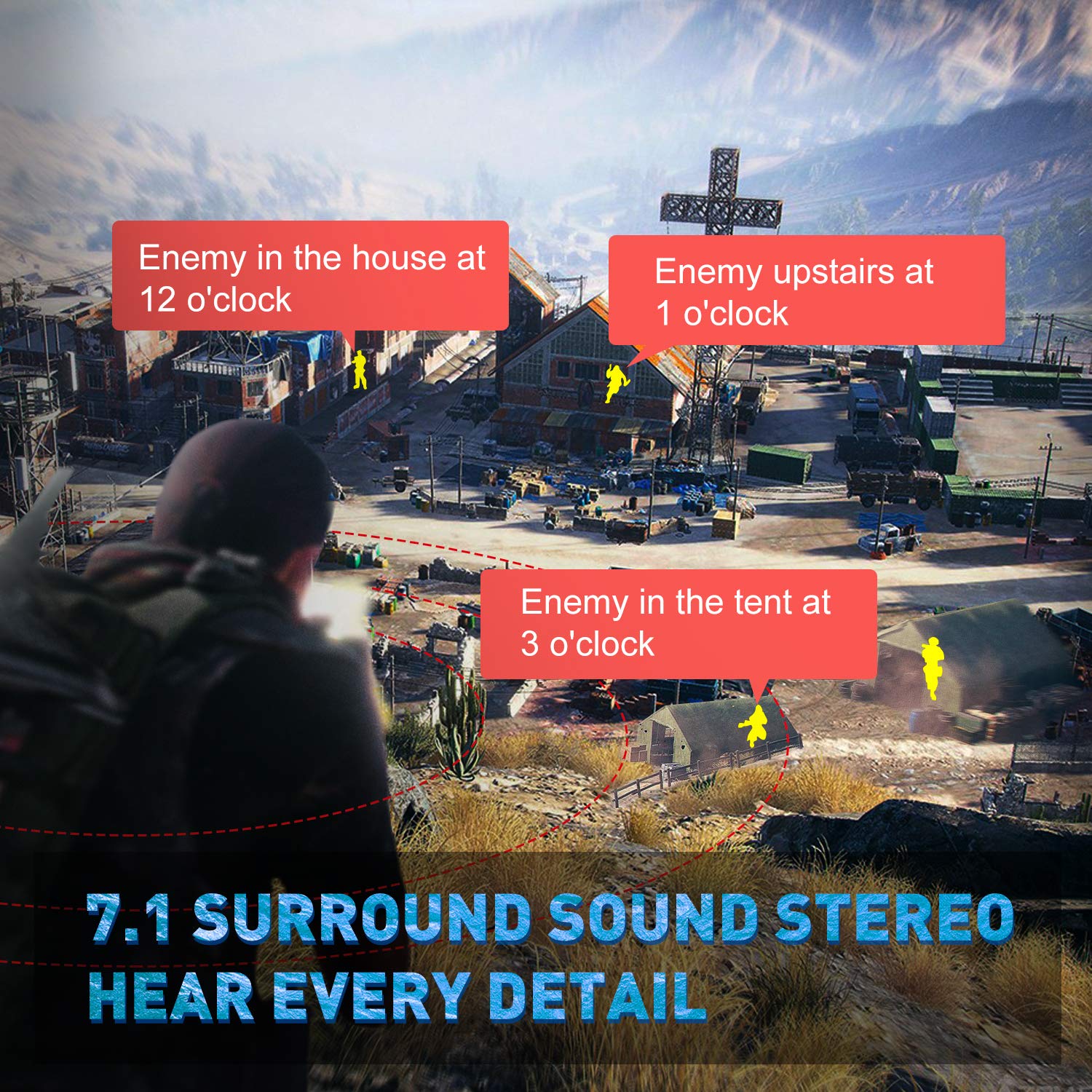 Eksa E1000 Gaming Headset, Computer Headphones With Noise Canceling Mic & Rgb Light, Compatible With Pc, Ps4, Ps5, Laptop