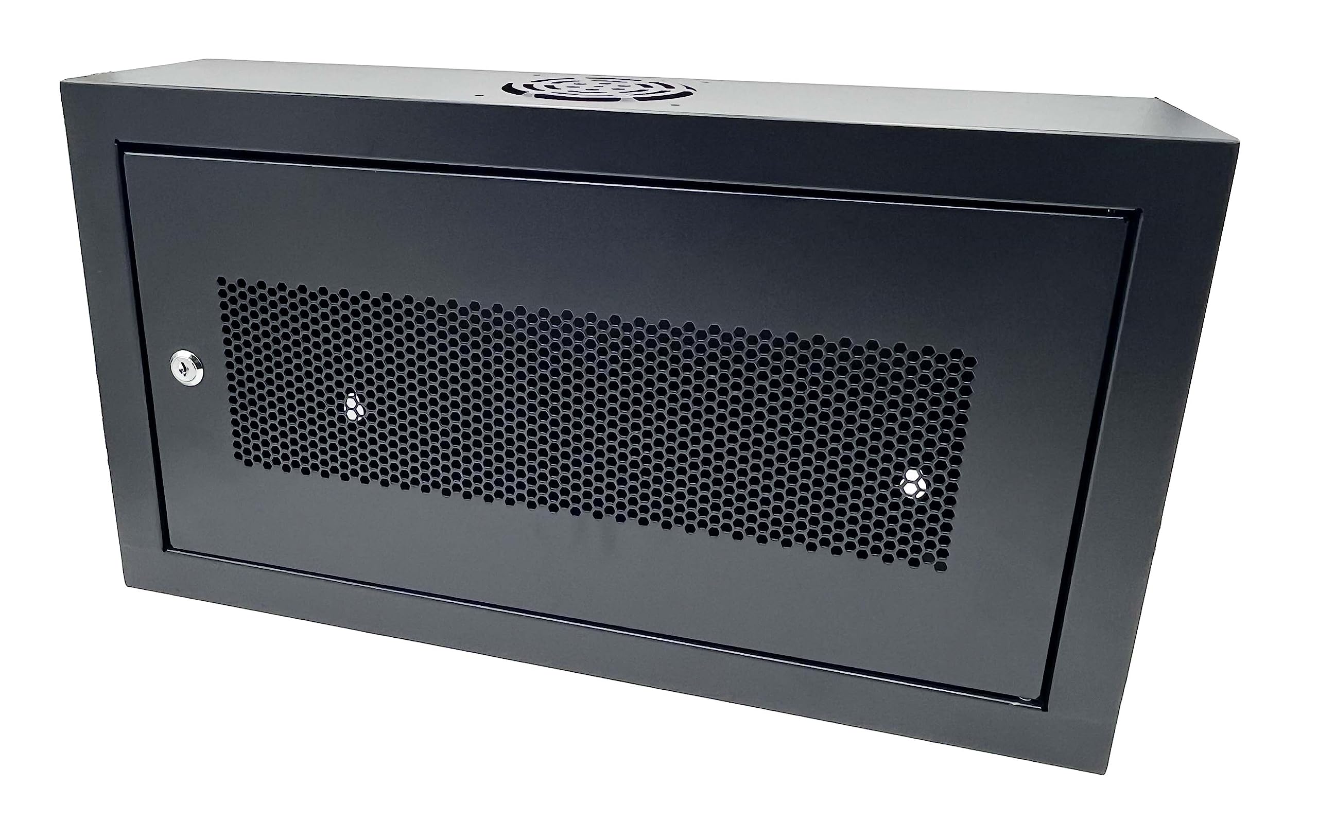 Cnaweb 6U 19'' Slim Soho Wall Mount Rack Cabinet Enclosure 6'' Depth   Black