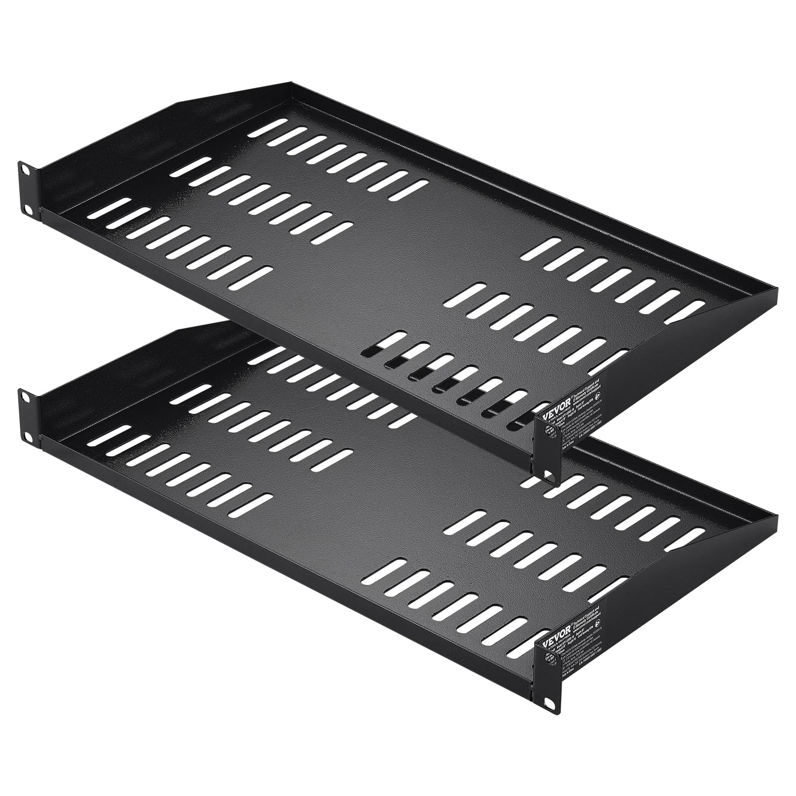 VEVOR 4PCS 1U Server Rack Shelf, Universal Vented Rack Mount Cantilever Tray for 19 Network Equipment Rack & Cabinet, 10 Deep Ra