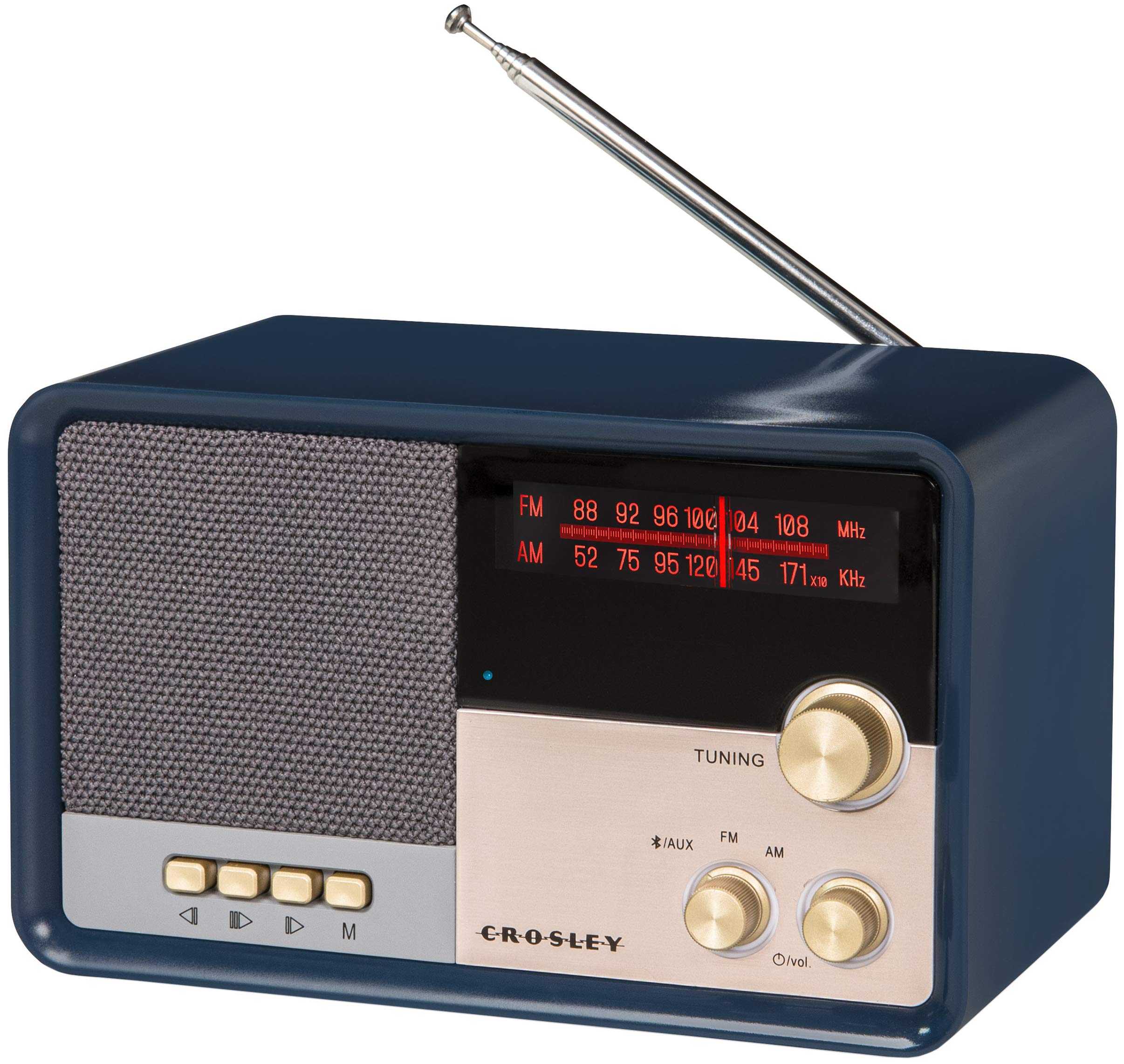 Crosley Cr3036D-Nv Tribute Vintage Am/Fm Bluetooth Radio, Navy