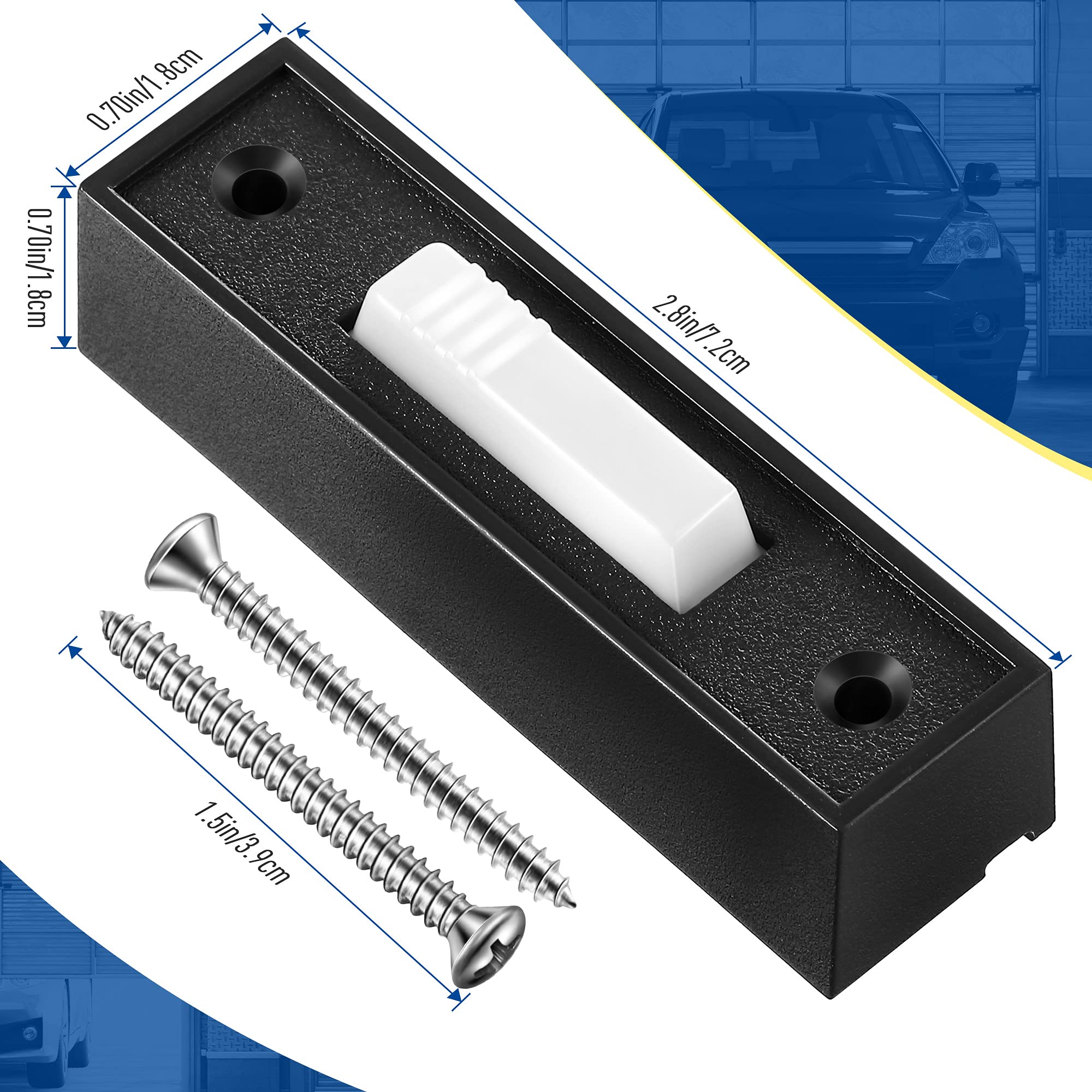 Lighted Doorbell Button, Garage Door Opener Switch With Led Light, 41A4166 Wall Mounted Push To Exit Ringer Button (Black, 2 Pie