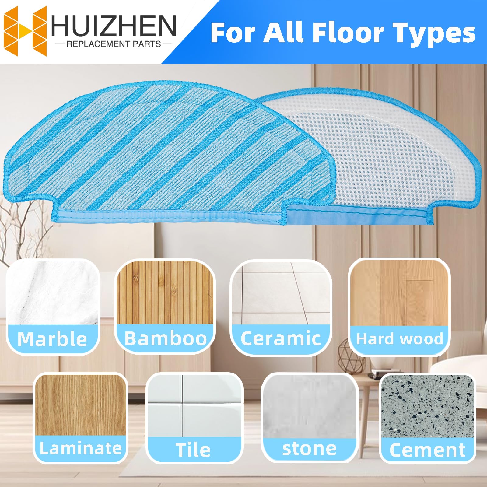 Dvx34 Accessories Kit For Yeedi Vac 2 Pro/Vac/Vac Max/Vac Station Robot Vacuum Replacement Parts, 1 Main Brush, 4 Side Brush, 2