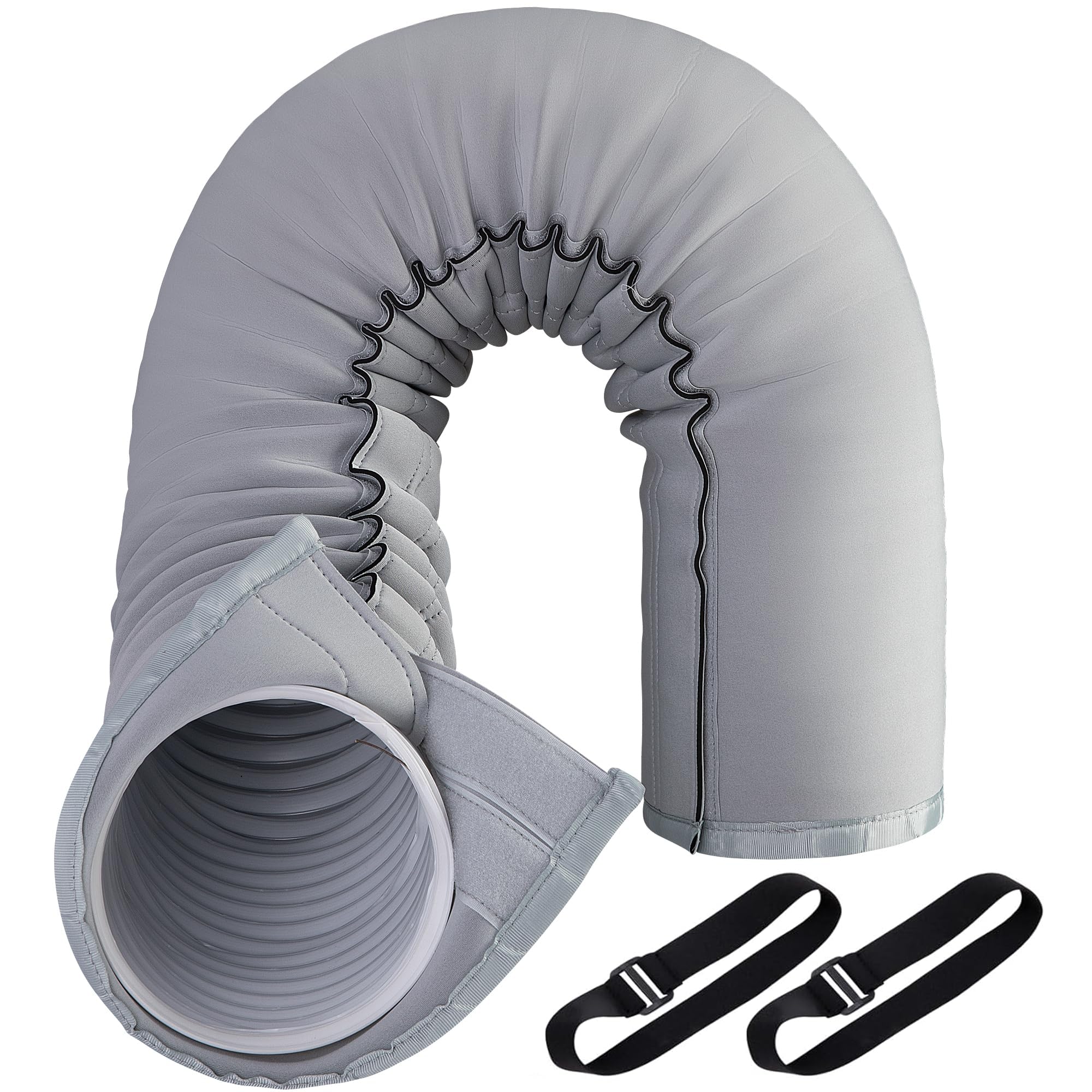 Runnico Portable Ac Hose Cover, Thick Air Conditioner Hose Wrap,Insulated Hoses Duct Vent Cover, Ac Hose Insulation Sleeve For 5