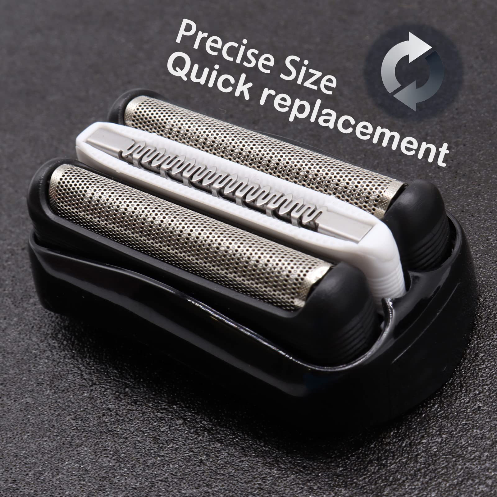 2Pack 32B Series 3 Shaver Replacement Head For Braun S3 Shaver 3040S, Foil & Cutter Shaver Replacement Head For Braun 3000S 3010