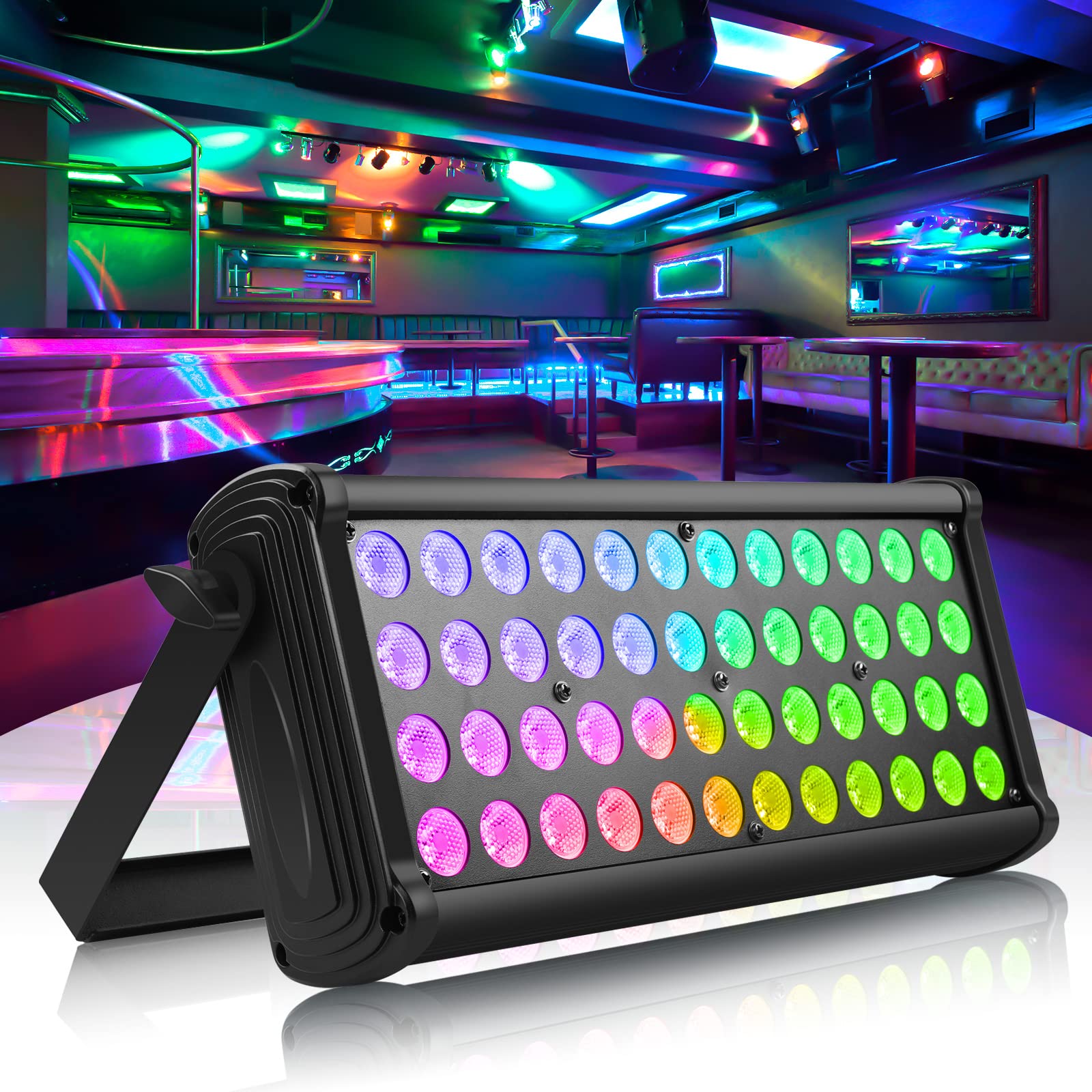 Stage Light Bar Wash Light 80W 48Leds Rgb Dj Lights Bar 2 8 12 Dmx Control Auto Play Sound Activated Uplight Bar For Wedding Dis