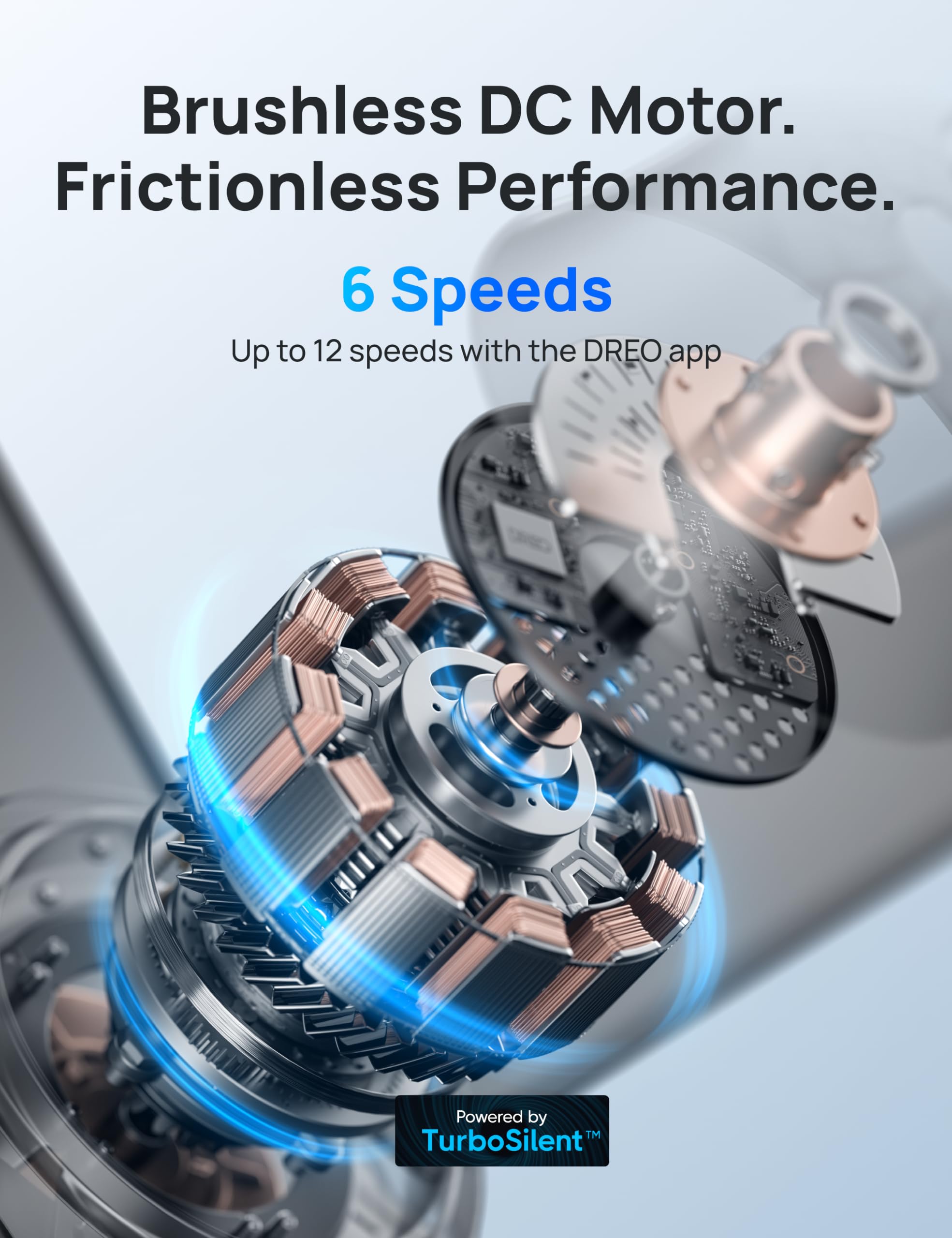 Dreo Smart Ceiling Fan With Lights, 52 Inch, 12 Speeds & 3 Fan Modes, Stepless Color Tones, Dimmable Led Light, 12H Timer, Quiet