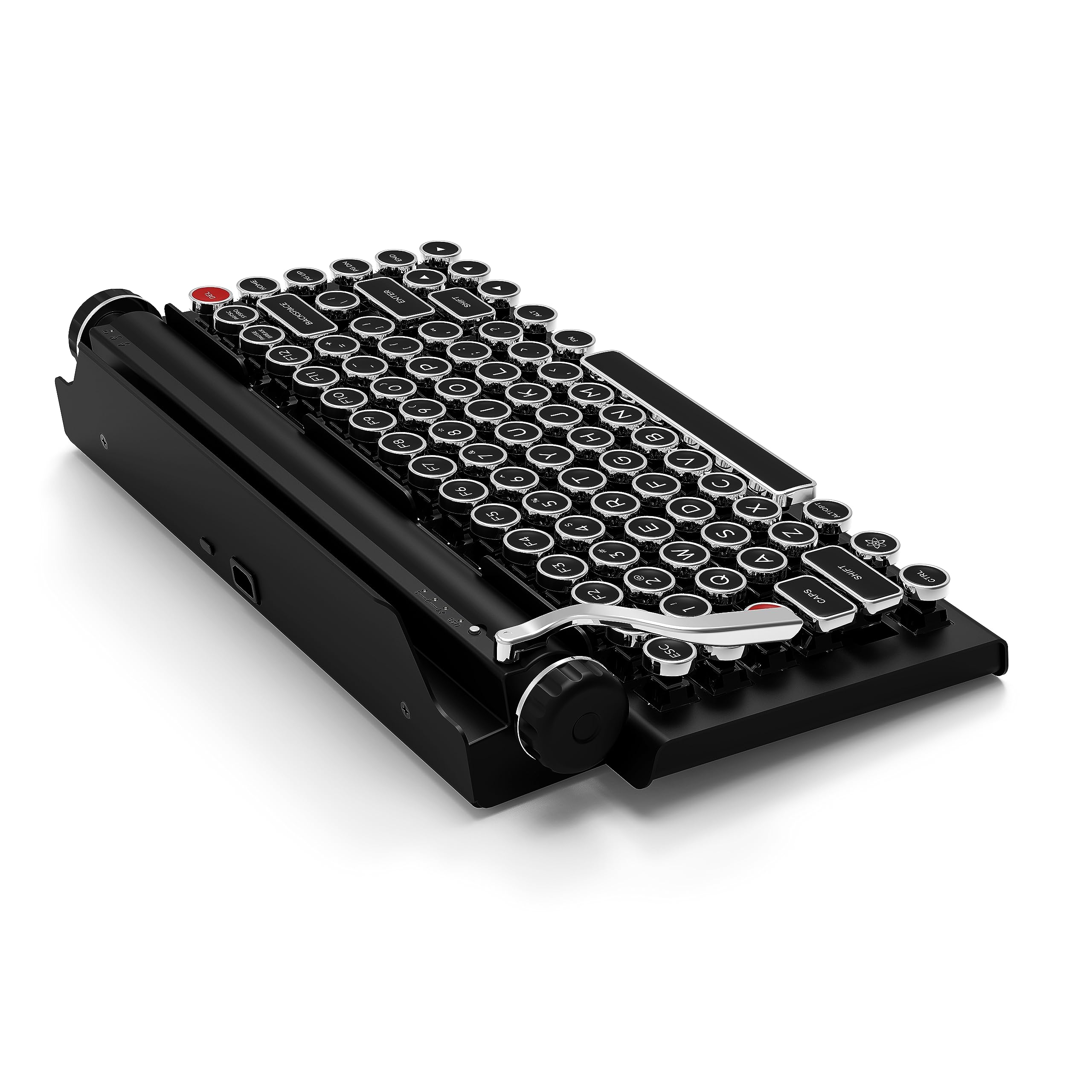 Qwerkytoys Qwerkywriter S Typewriter Inspired Retro Mechanical Wired & Wireless Keyboard With Tablet Stand