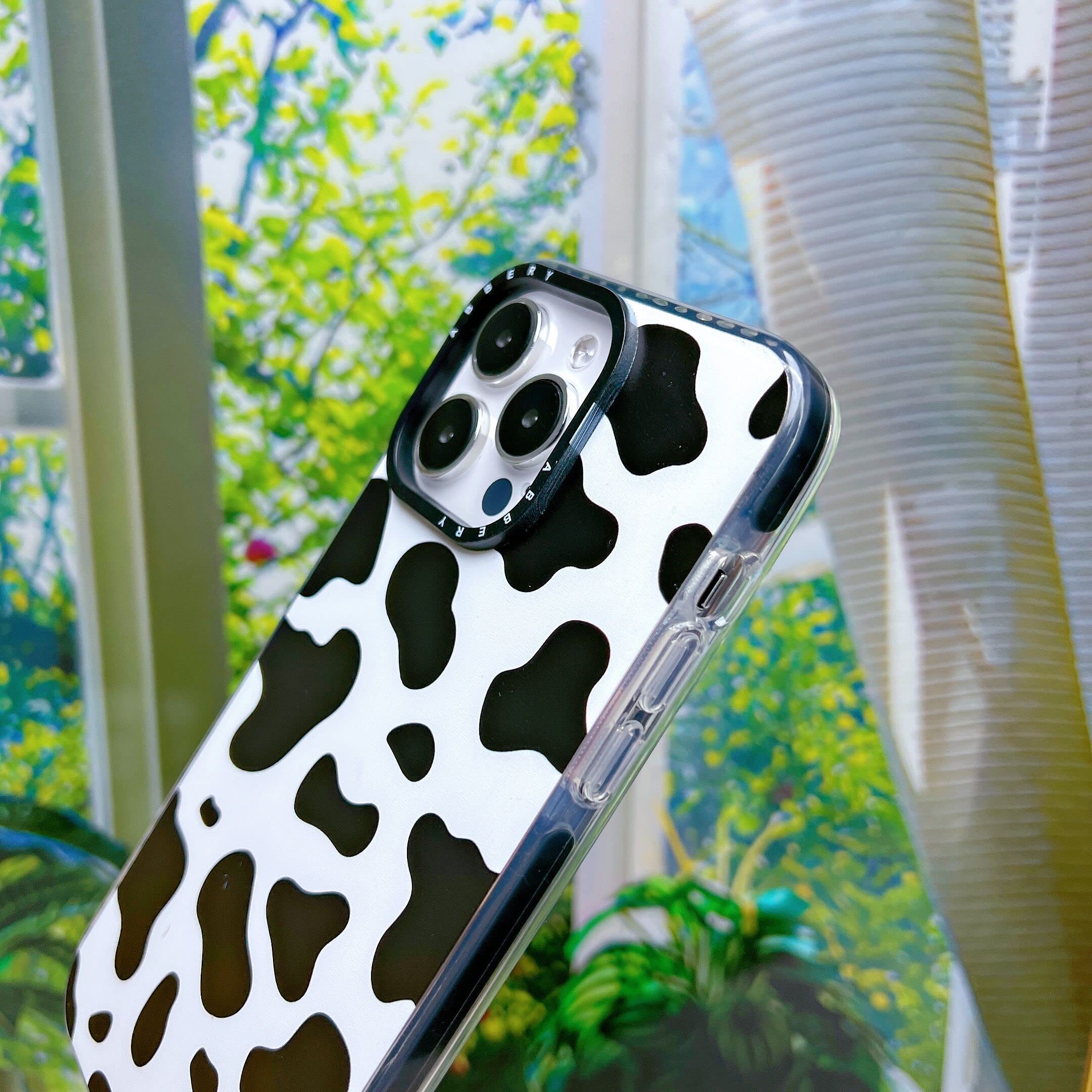 Abbery Designed For Iphone 14 Pro Max Case Cow Print, Clear With Design Cow Pattern Cute Silicone Tpu Sturdy Shockproof Protecti
