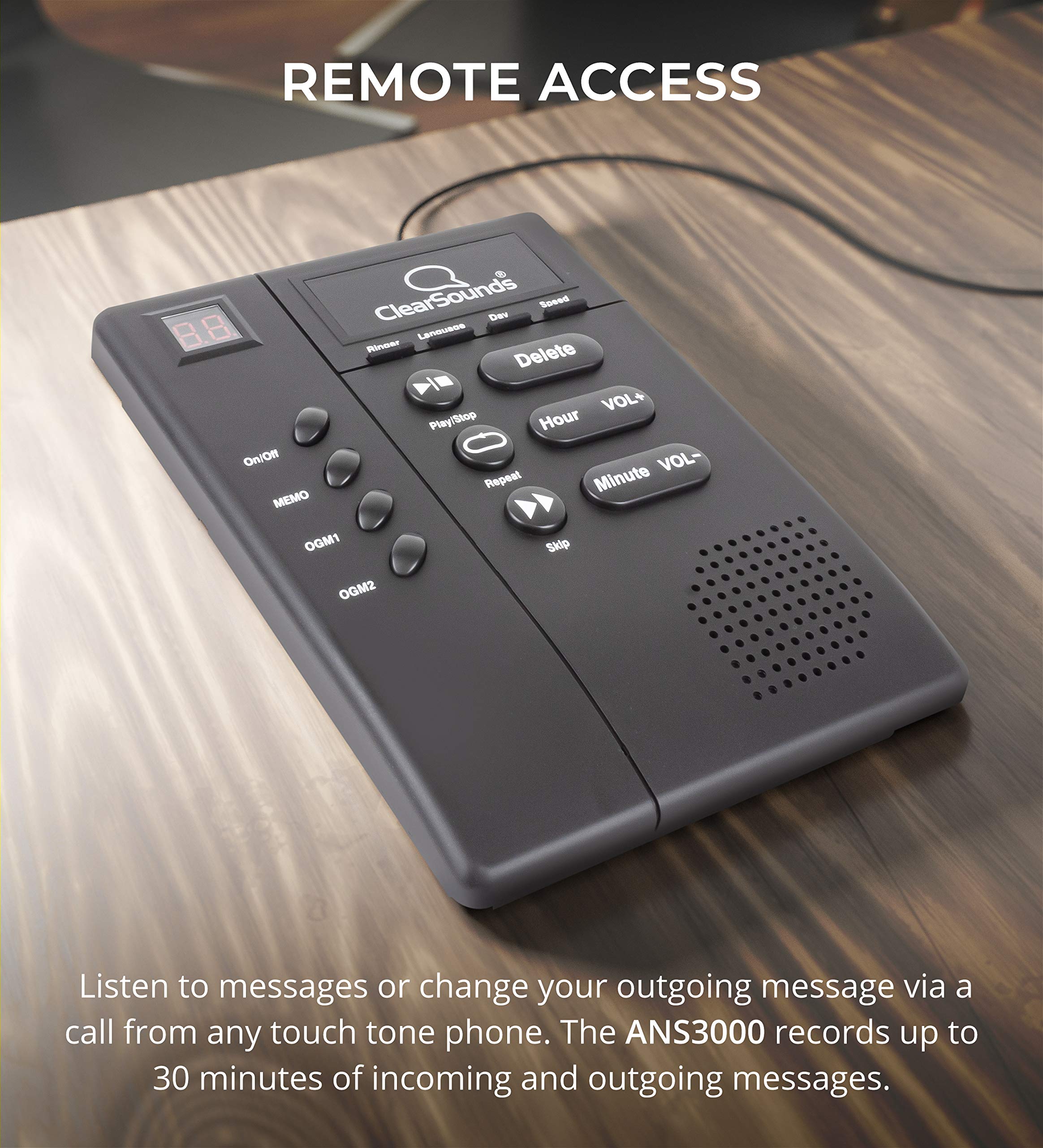 Clearsounds Ans3000 Amplified Answering Machine For Analog Telephones Landline With Up To 30Db Amplification