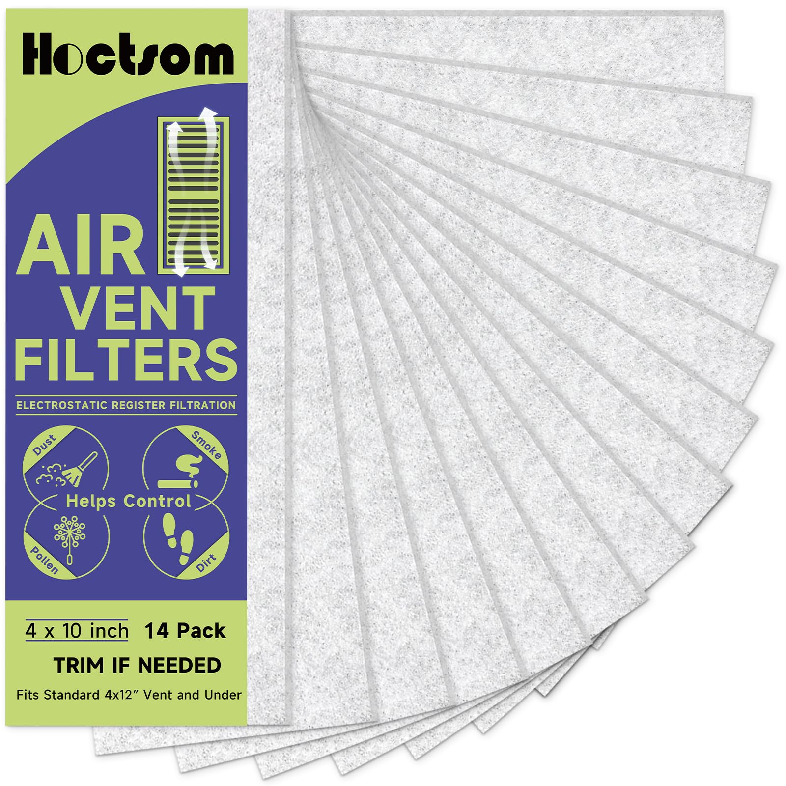 Air Vent Filter 4 x 10 Inch, Thin Air Vent Floor Heater Pre-Filter Sheet Work for Home Air Purifier, Floor Register, Ceiling 4 x