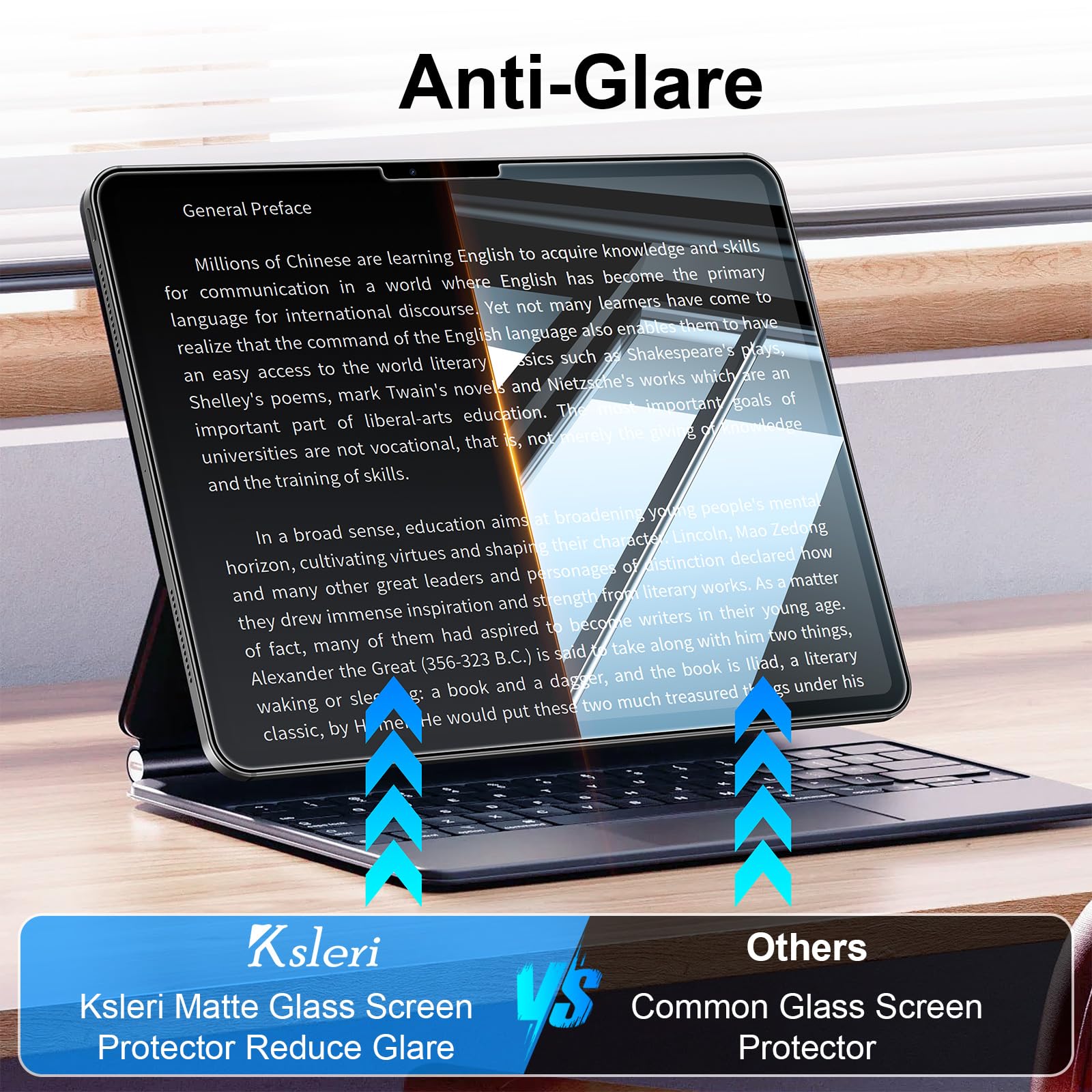 Ksleri 2 Pack For Ipad Pro 13 Inch M4 2024 7Th Generation Matte Glass Screen Protector (Not Privacy) Anti Glare Anti Fingerprint