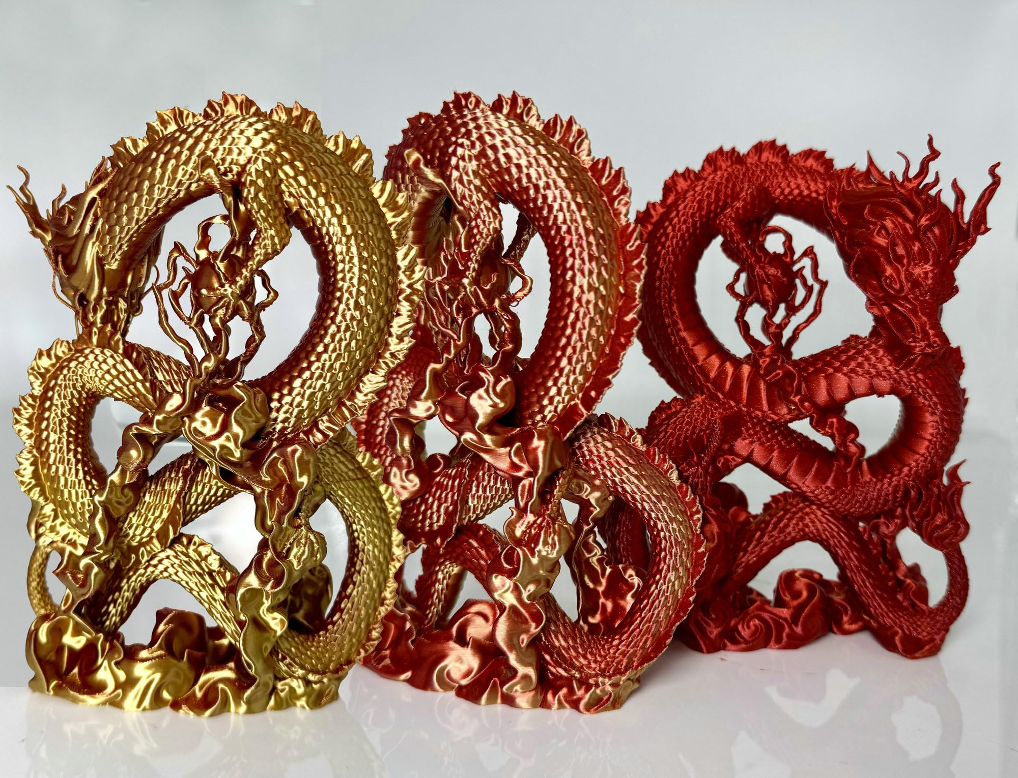 Stronghero3D Pla 3D Printer Filament 1.75Mm,Golden Fire, Silk Gold And Galaxy Red,Co Extruded Filament,Dual Color,Net Weight 1Kg