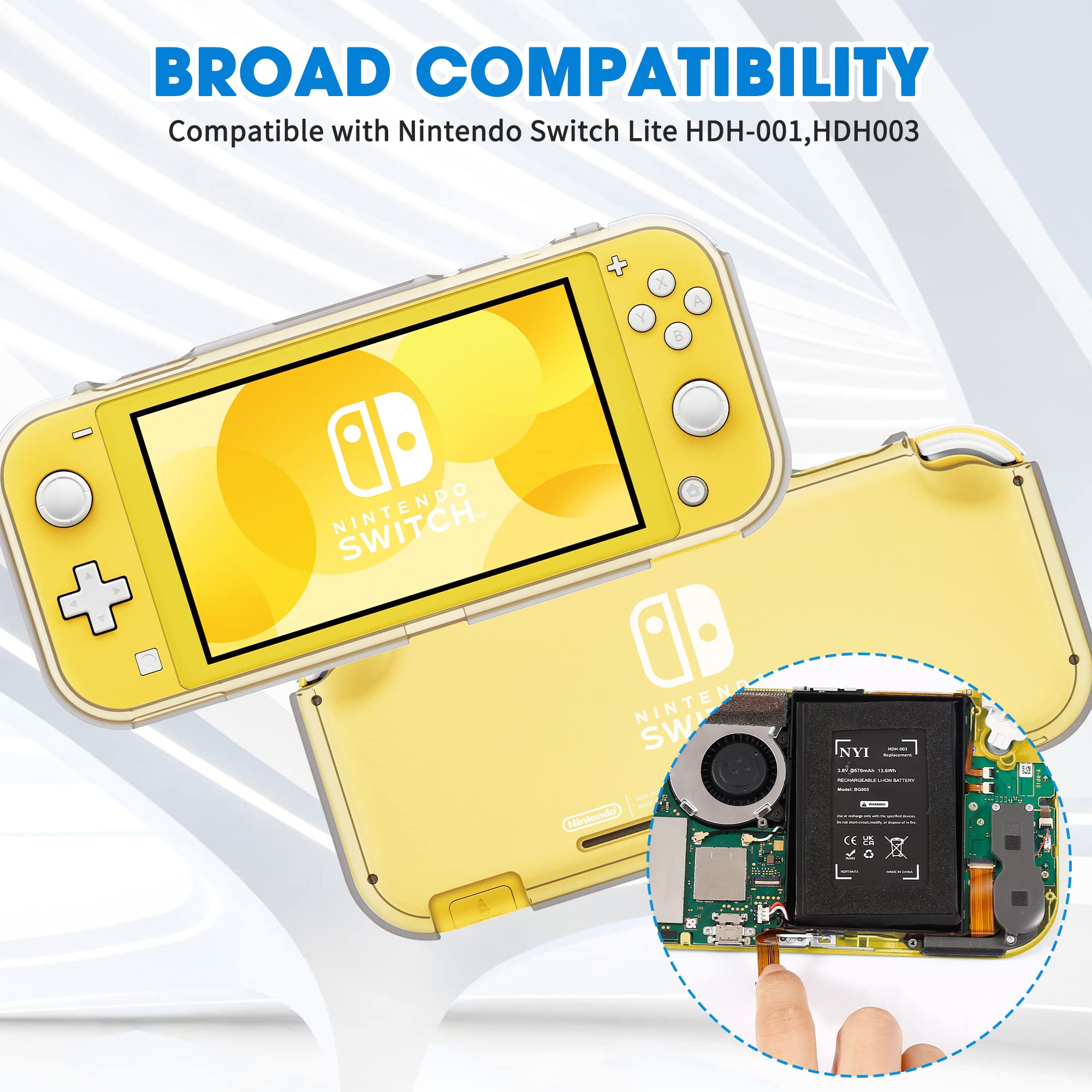 Nyi Upgraded Hdh 003 Replacement Battery Compatible With Nintendo Switch Lite Console Handhold Hdh 001,3570Mah Internal Battery