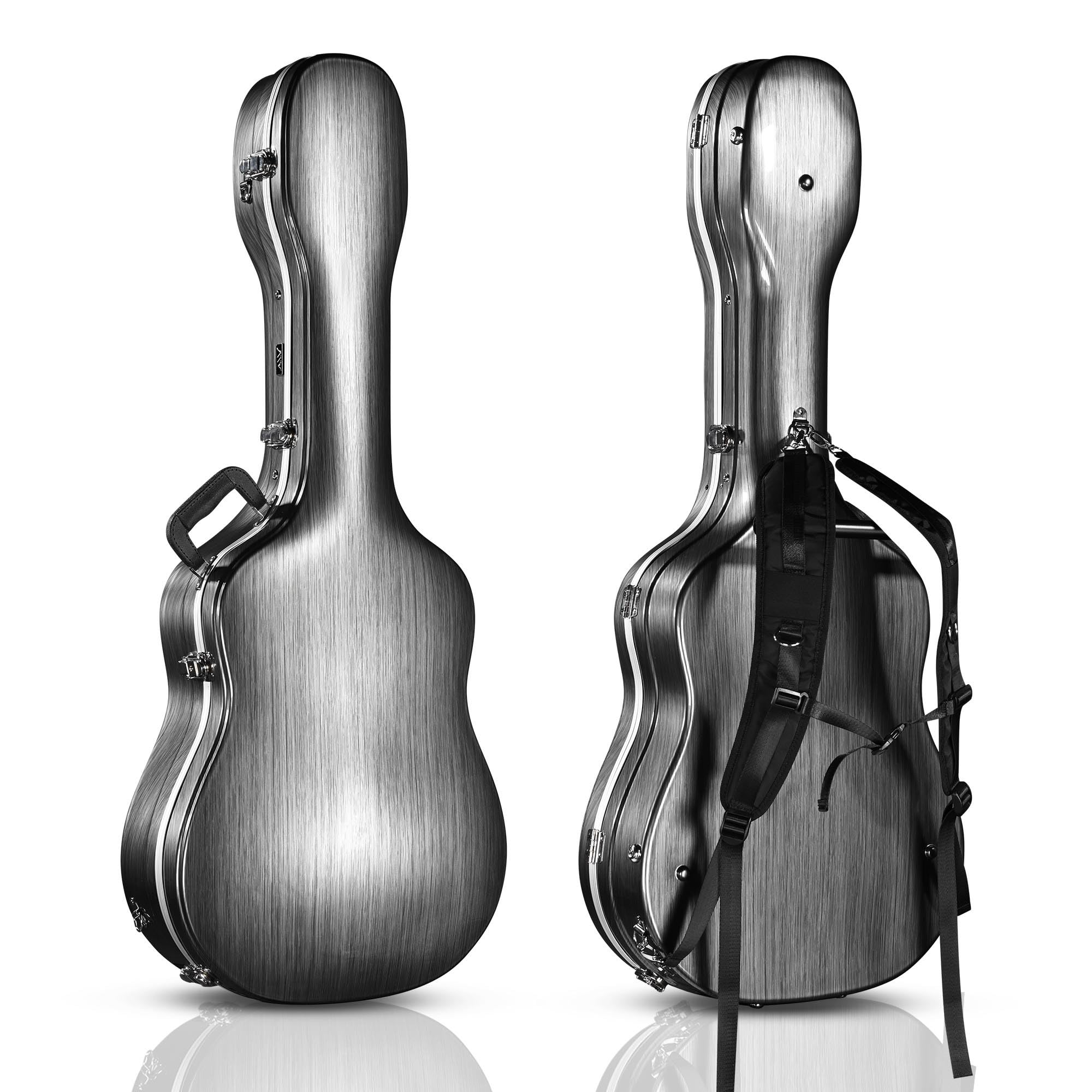 AW ABS 41 Acoustic Guitar Case with Backpack Straps & Lock 0.79 Thick Hardshell Guitar Bag with Accessory Compartment for Dreadn
