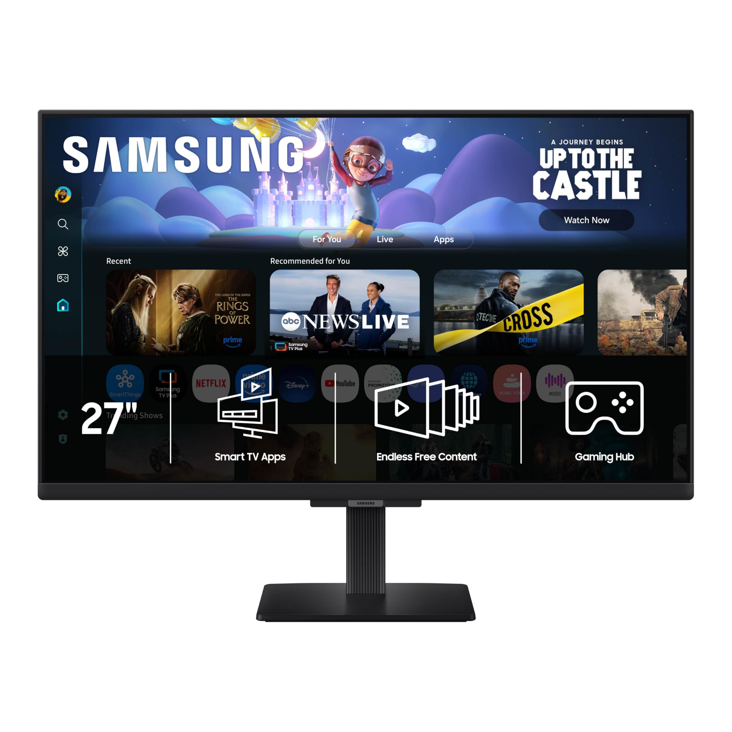 Samsung 27-Inch M5 (M50F) Series FHD Smart Monitor with Streaming TV, Speakers, HDR10, Gaming Hub, Multiple Ports, Workout Track
