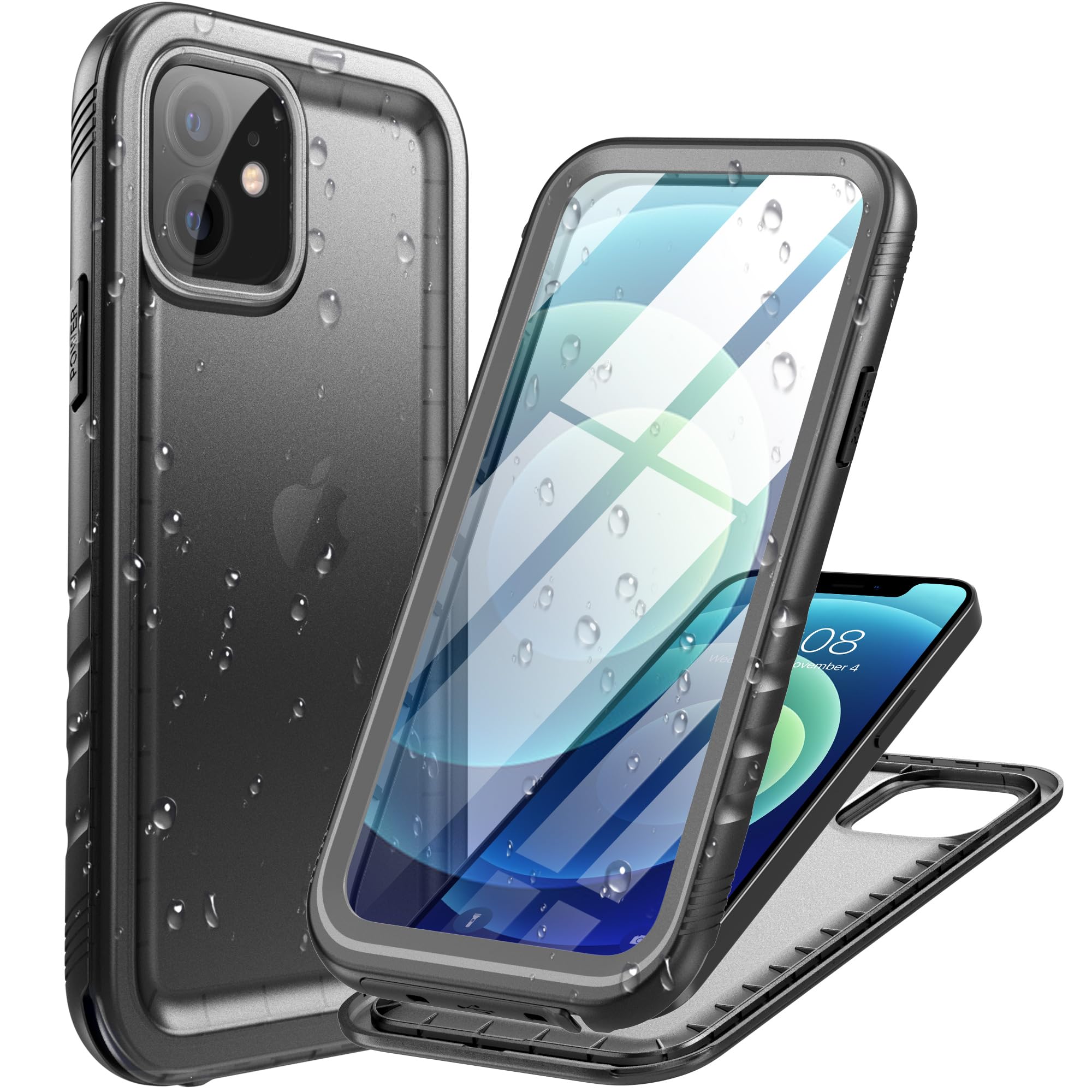 Cozycase TOP Military IP68 Waterproof Case for iPhone 12 / 12 Pro - Heavy Duty 360 Shockproof Full Body with Screen Camera Prote