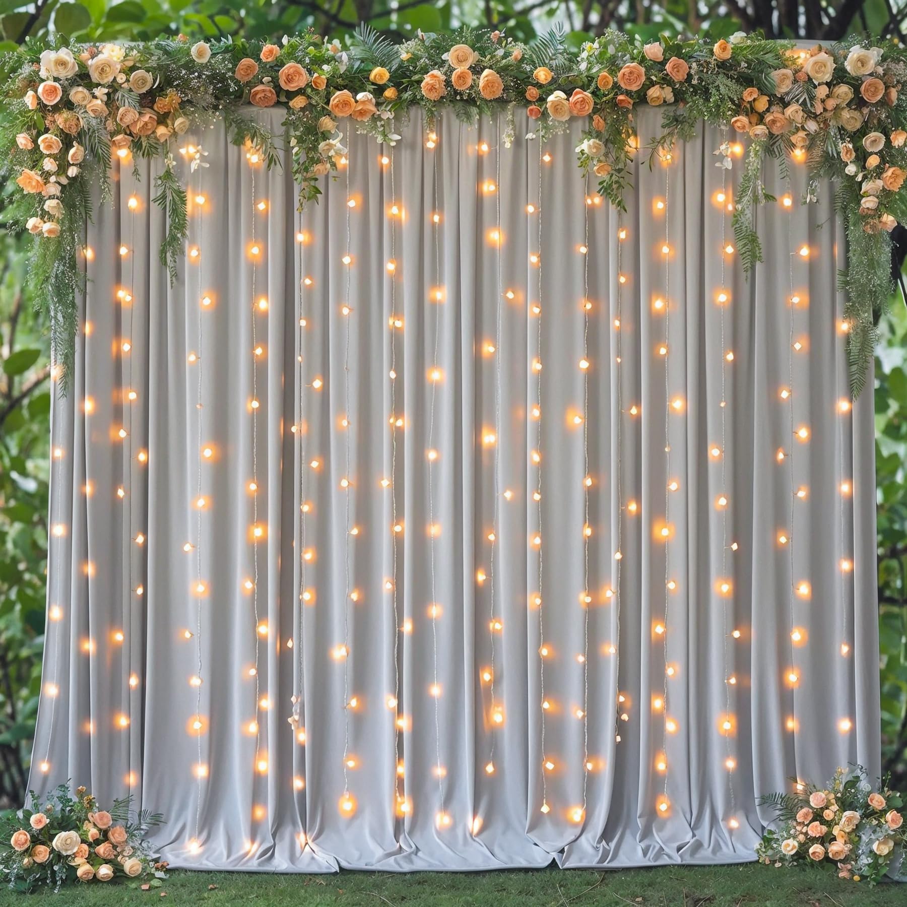 10Ft X 7Ft Silver Grey Backdrop Curtain For Parties Wedding Wrinkle Free Backdrop Drapes Panels For Baby Shower Birthday Photo P