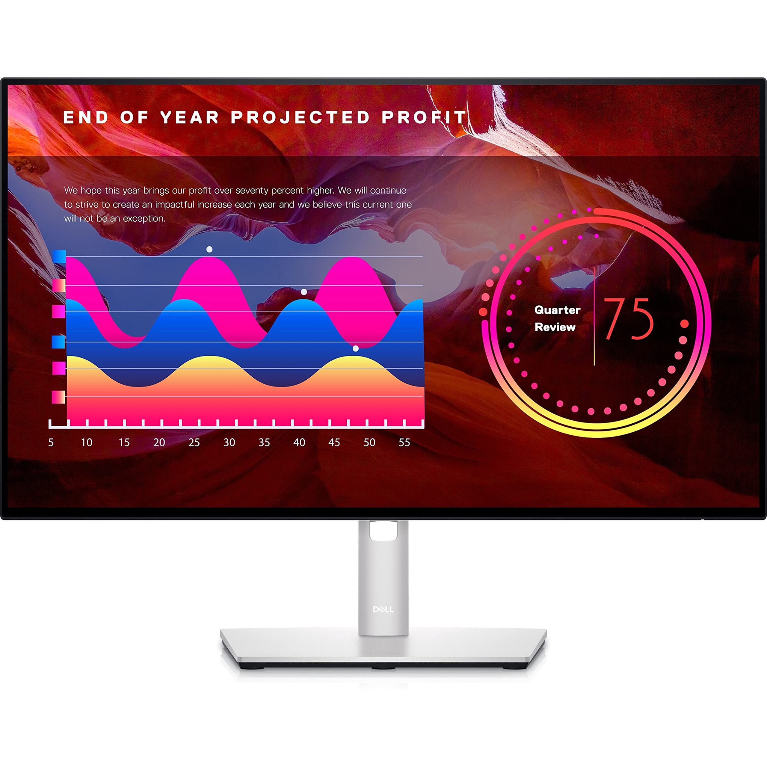 Dell Ultrasharp 23.8 Inch Adjustable Monitor Fhd (Full Hd) Infinity Edge - U2422H, 1920X1080 16:9 8Ms, 16.7 Million Colors, Colo