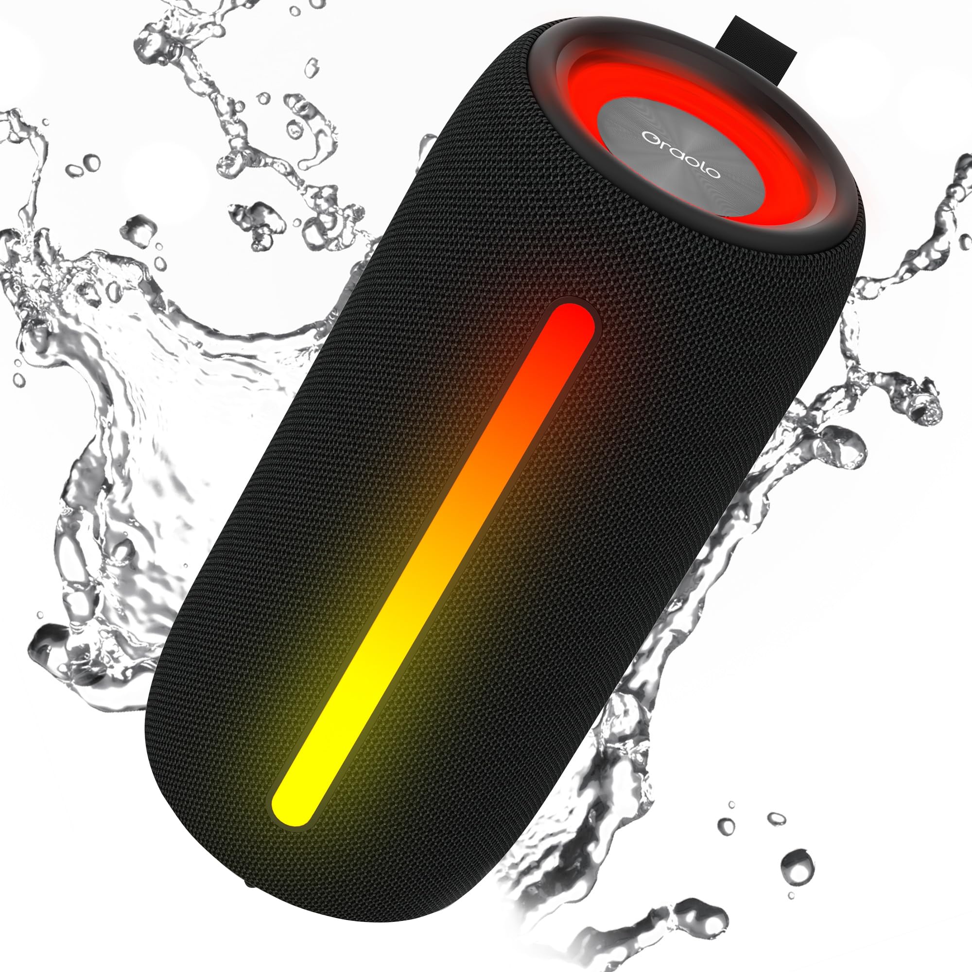Oraolo Portable Bluetooth Speakers, Wireless Speaker with 24W Loud Stereo Sound, RGB Lights, Bluetooth 5.4, Support AUX/TF Card,