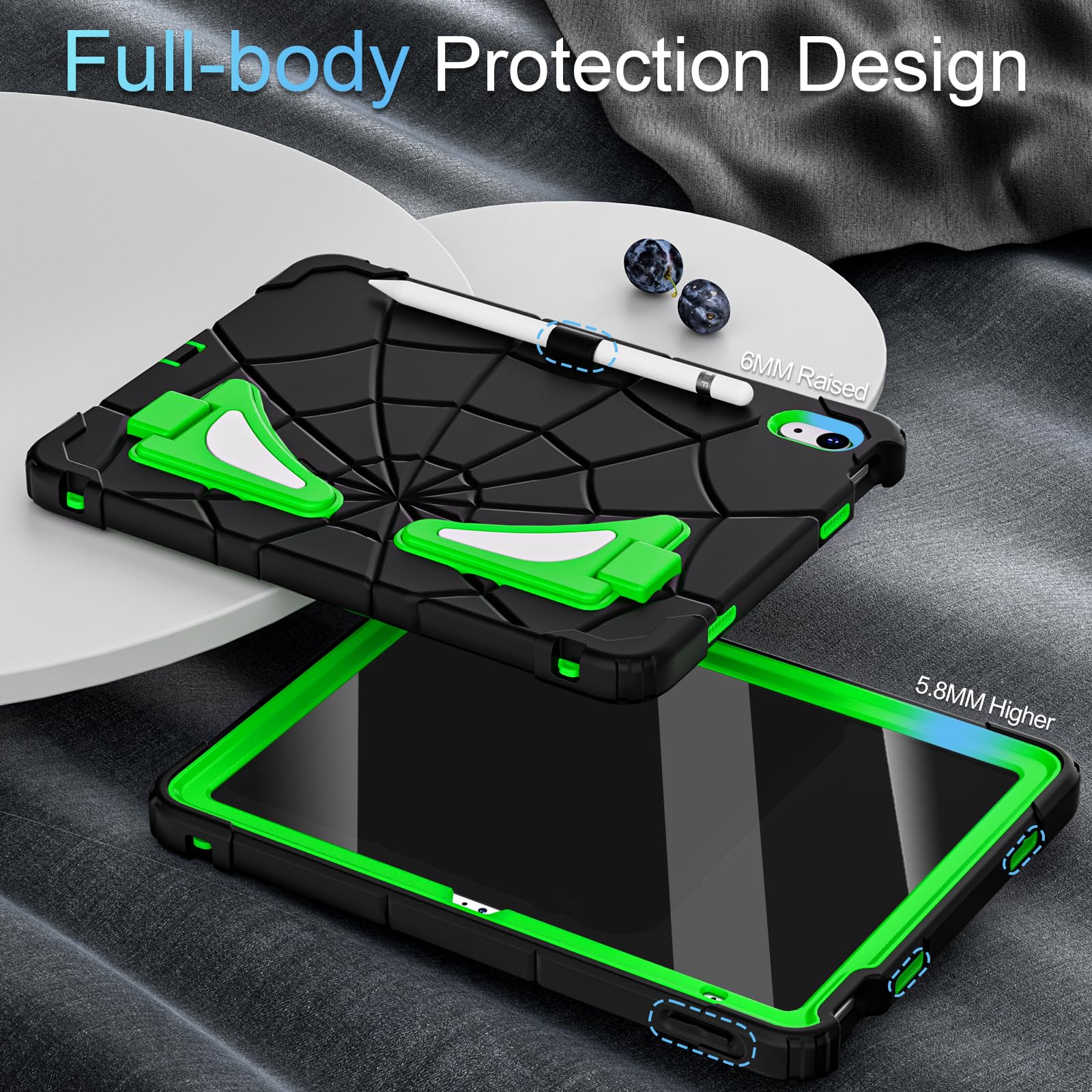 Auizotl Case For Ipad 10Th Generation 10.9 Inch,Kids Friendly Ipad 10.9 Case With Screen Protector Shoulder Strap Pencil Holder,