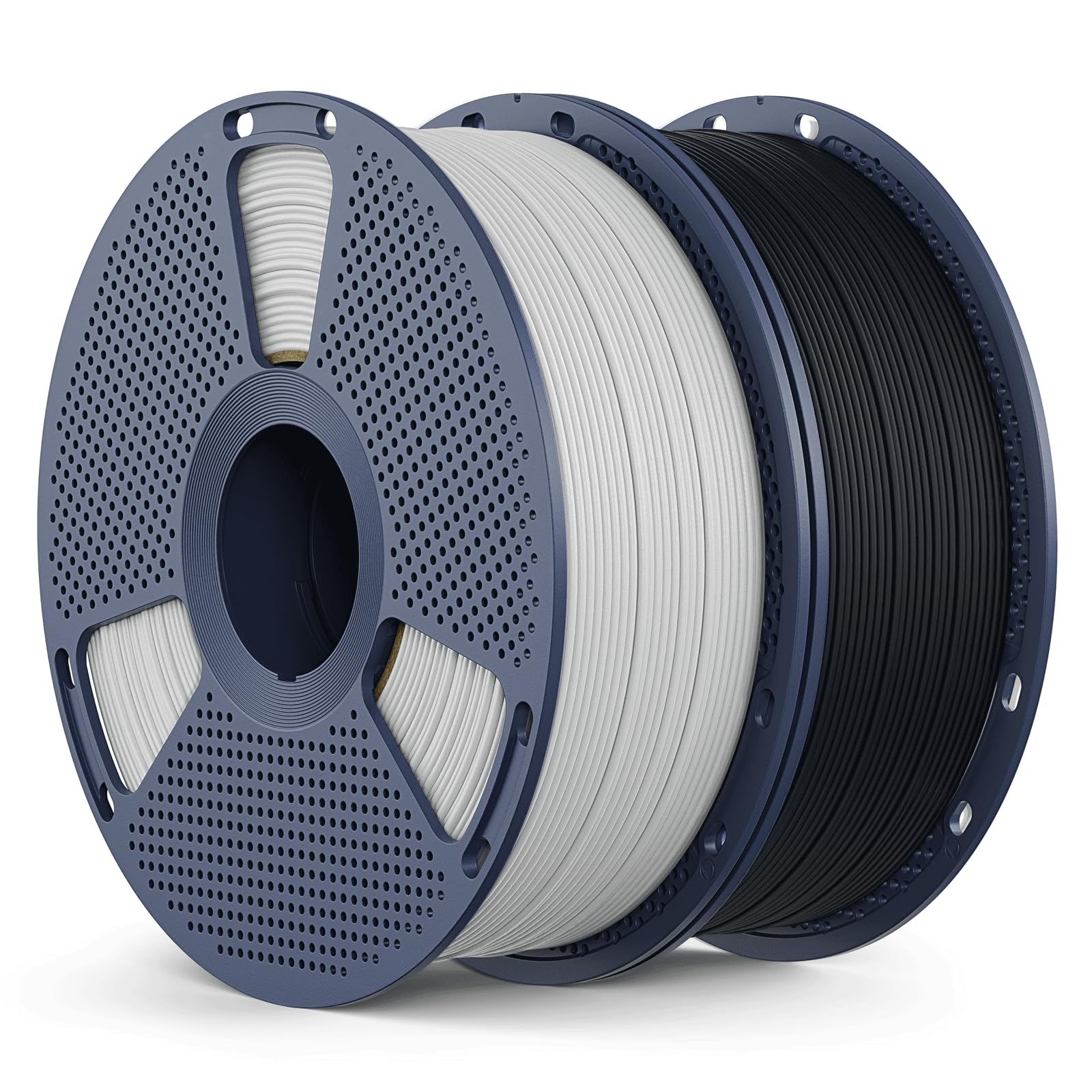Matte PLA Filament 1.75mm, 2kg(4.4lbs) SUNLU 3D Printer Filament, Matte Surface Texture, No Clogging, Less Brittle, Black+White
