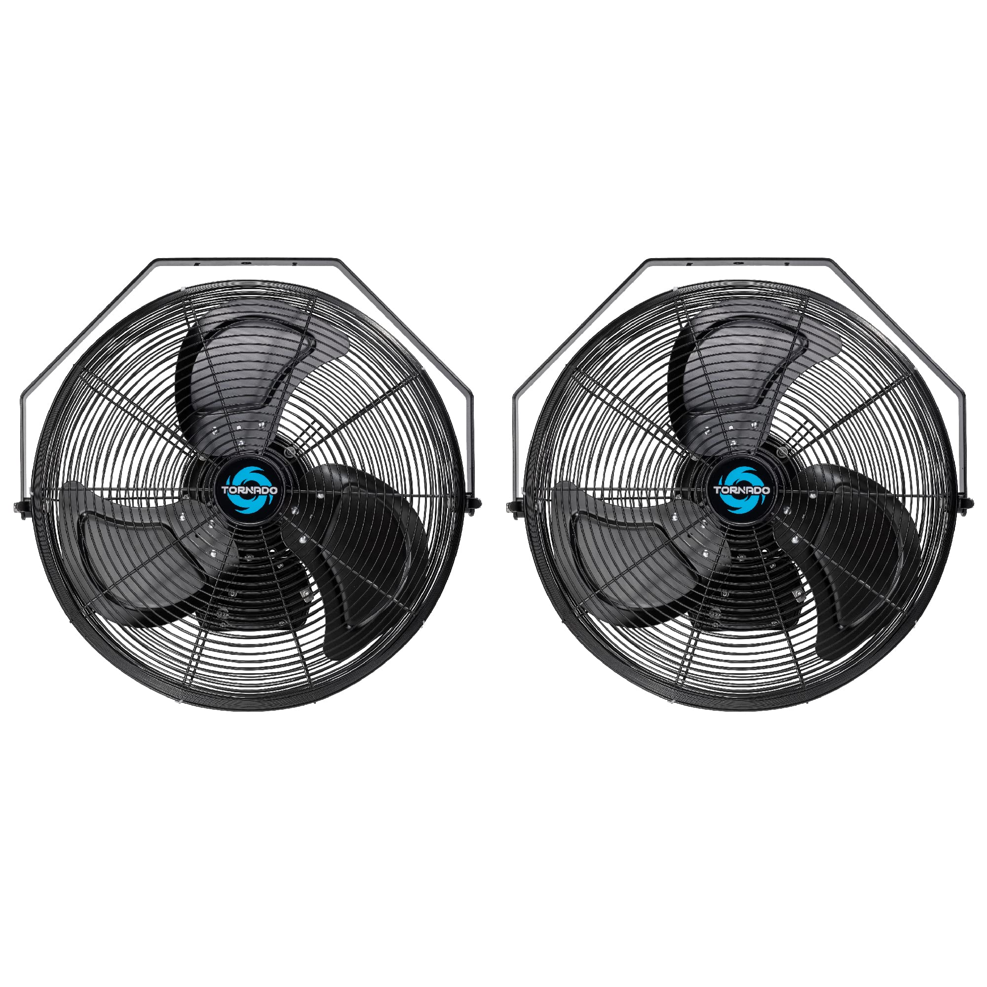 Tornado 2 Pack 18 Inch Outdoor Rated Ipx4 Water-Resistant High Velocity Industrial Wall Mount Fan For Commercial, Industrial, Gr