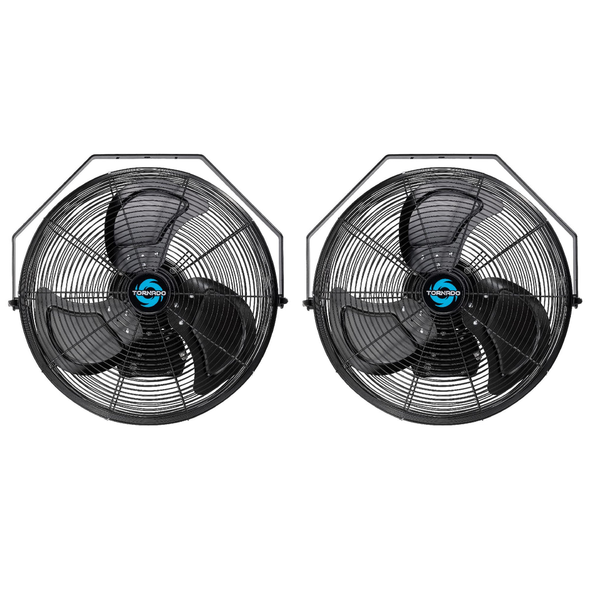 Tornado 2 Pack 18 Inch Outdoor Rated Ipx4 Water-Resistant High Velocity Industrial Wall Mount Fan For Commercial, Industrial, Gr