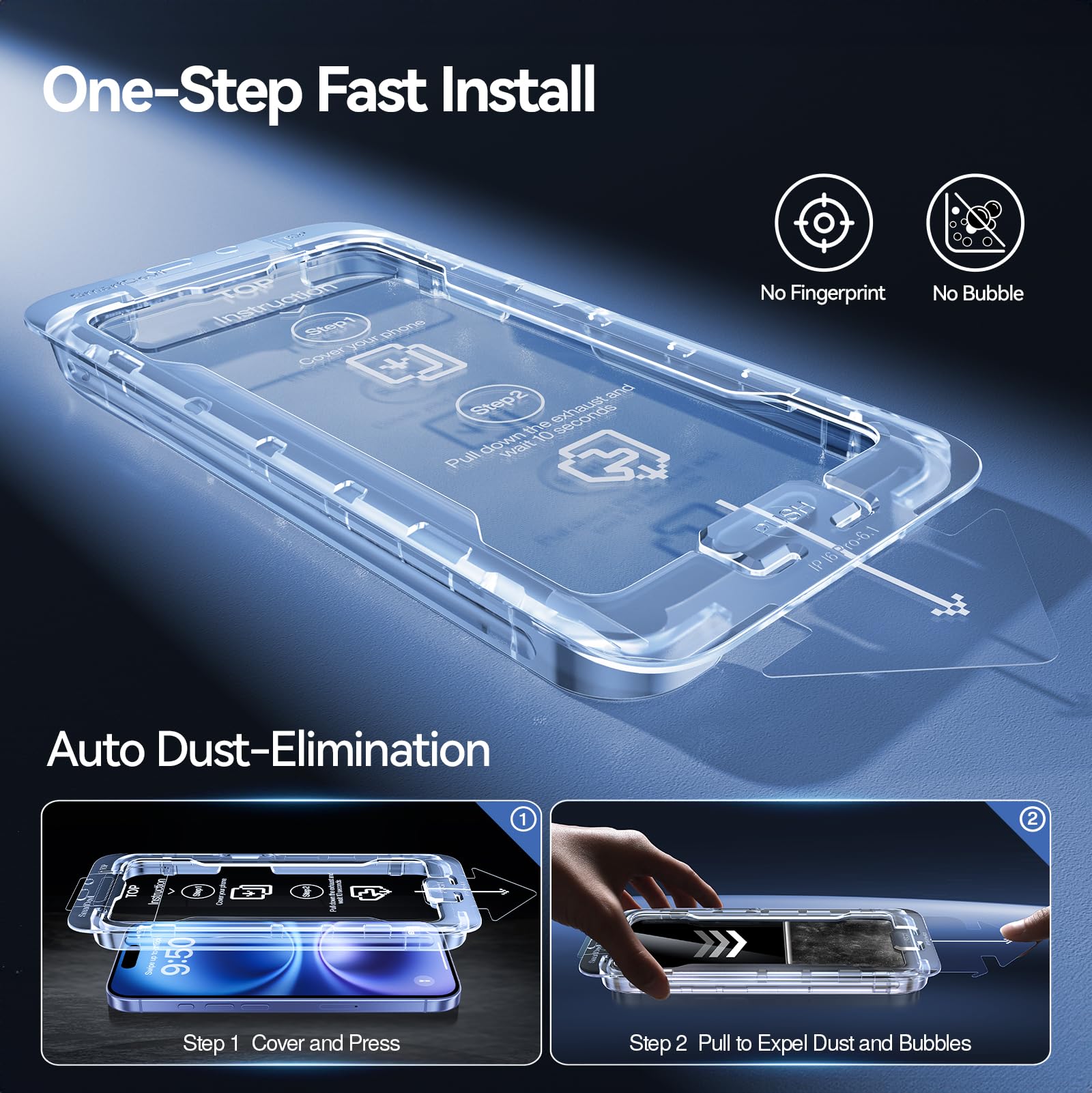 Smartdevil 3 Pack Screen Protector For Iphone 16 (6.1 Inch) Tempered Glass, Hd Clear Film, Easy Installation, Dust Free & Bubble