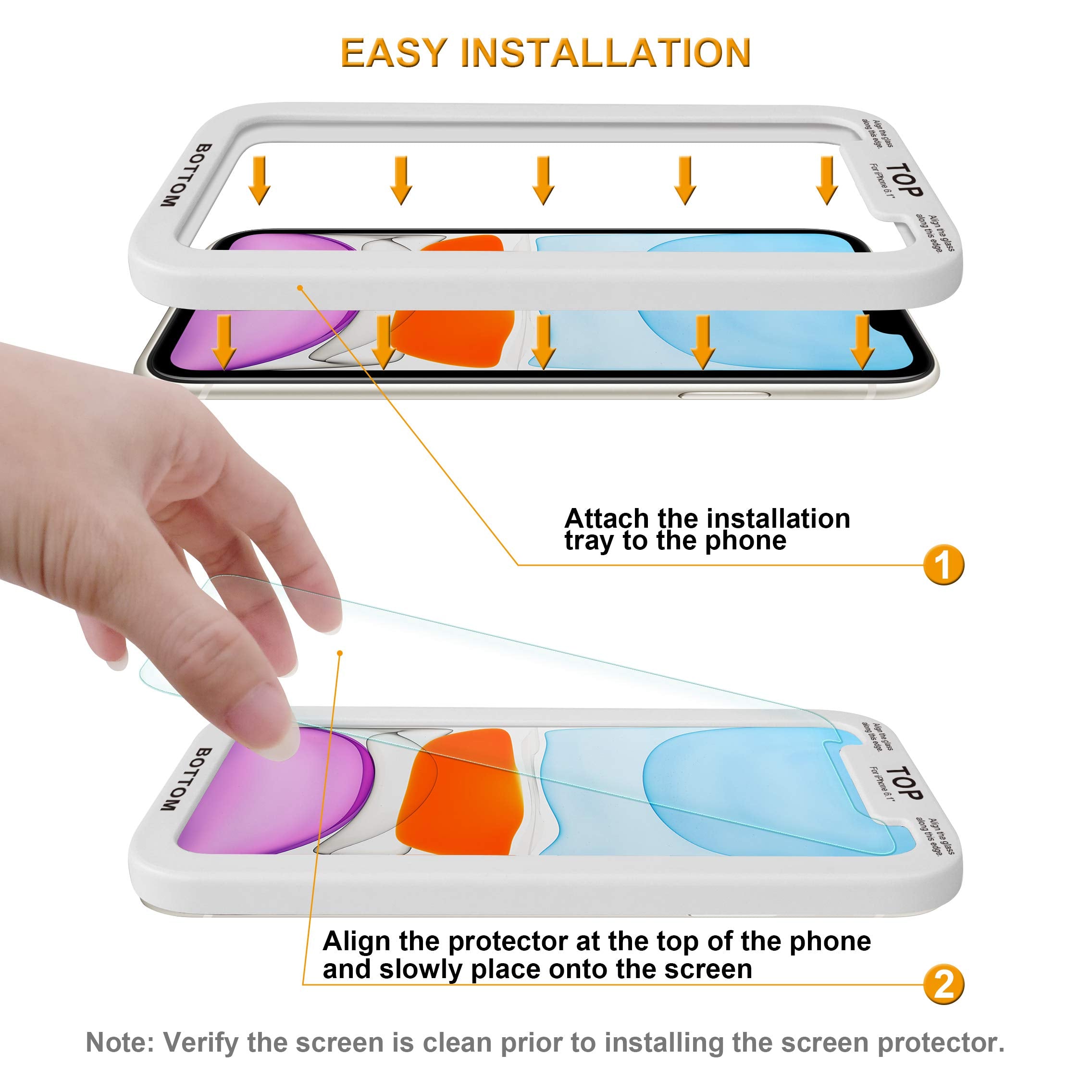 Supershieldz (2 Pack) Designed For Iphone 11 And Iphone Xr (6.1 Inch) Tempered Glass Screen Protector With (Easy Installation Tr