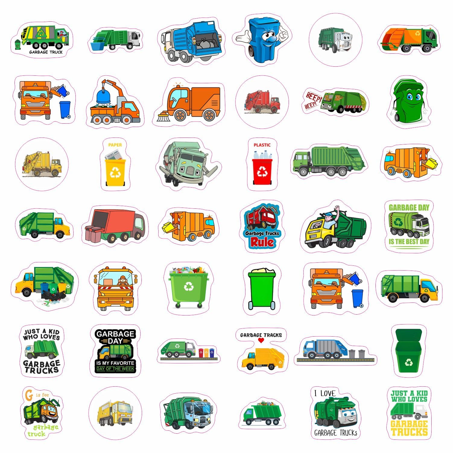 Garbage Truck Stickers, Trash Truck Stickers, Garbage Truck Party Favors, Birthday Decorations & Supplies, Trash Truck S For Boy