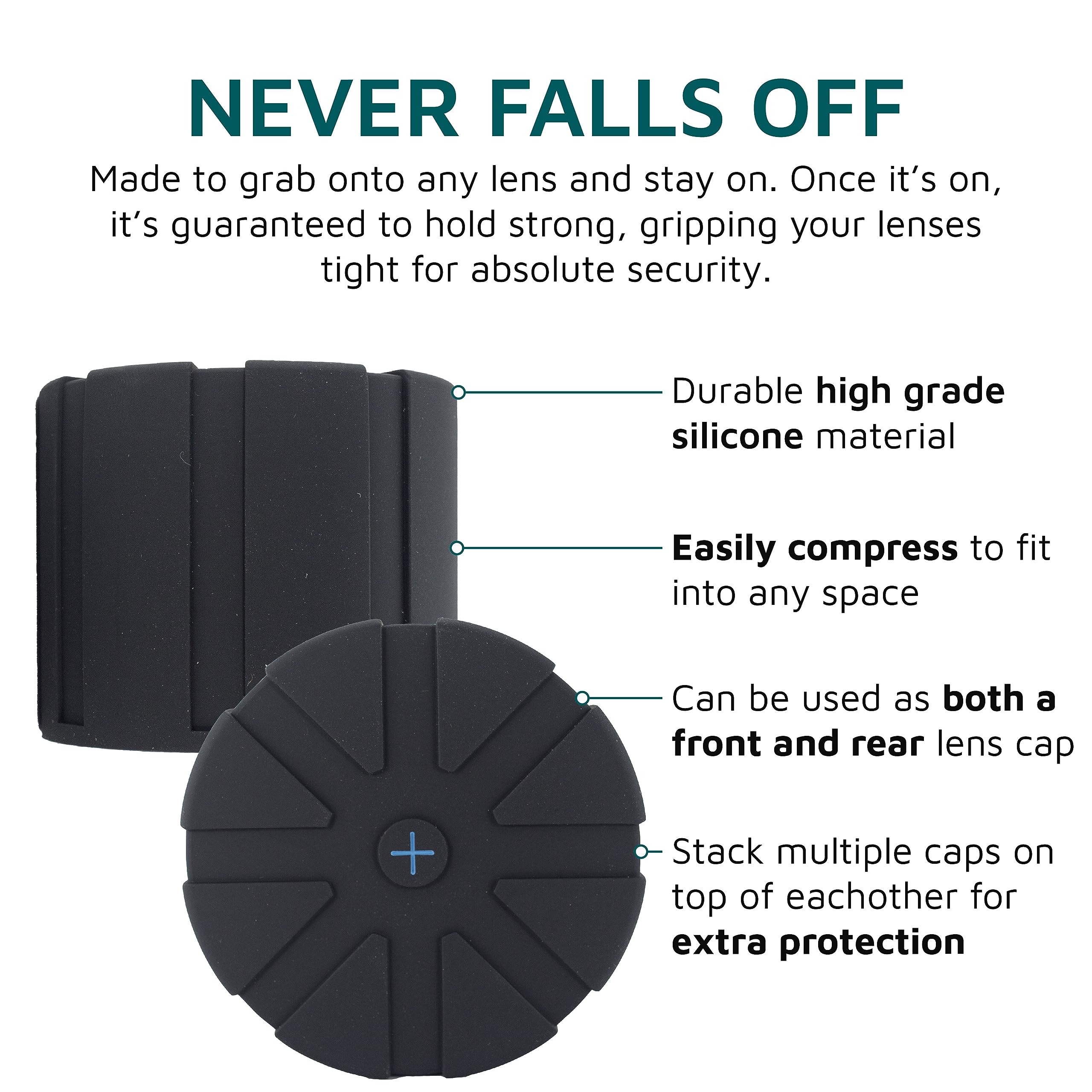 Kuvrd - Universal Lens Cap, Version 1 - Fits 99% Dslr Lenses, Element Proof, Lifetime Coverage, 2-Pack