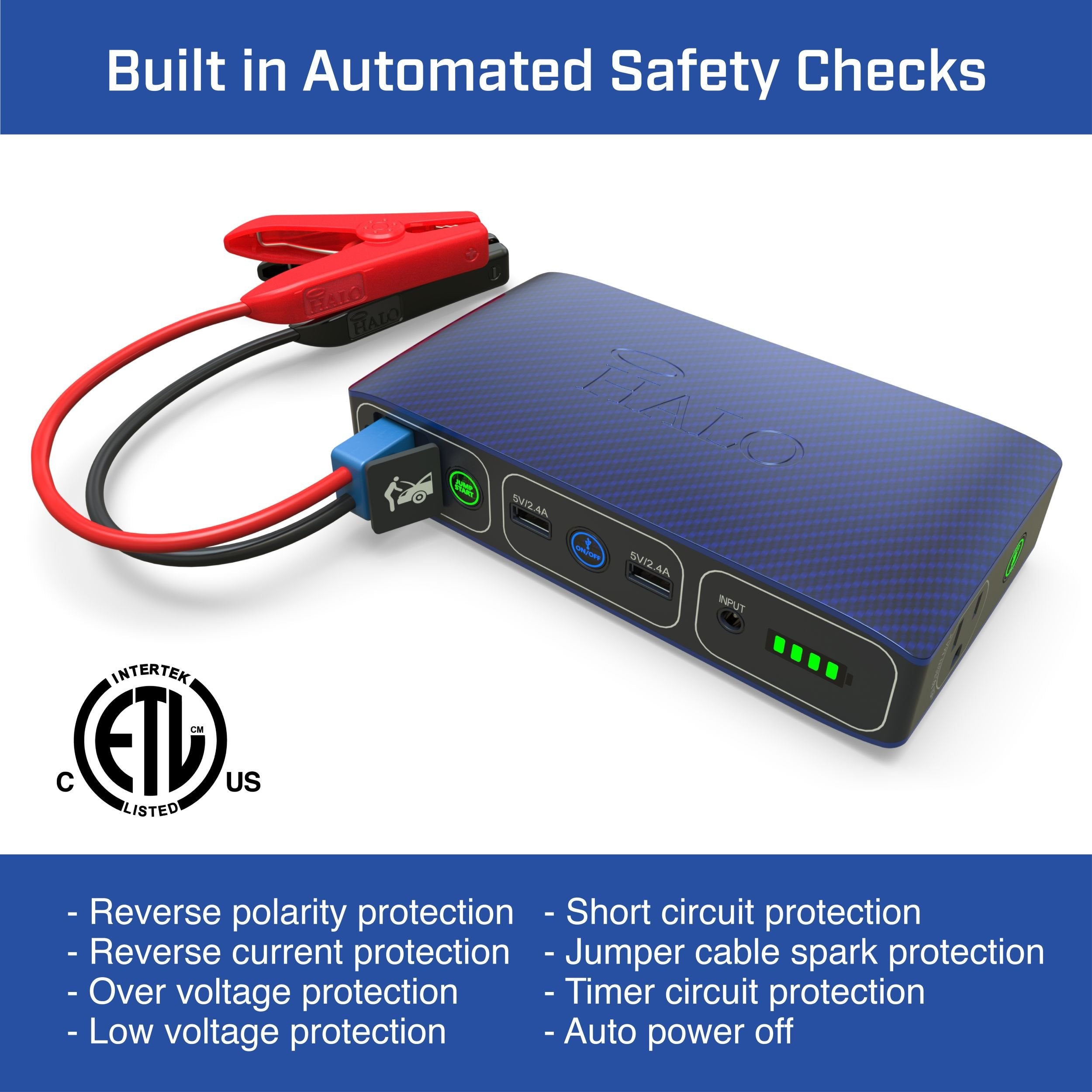 Halo Bolt 58830 Mwh Portable Phone Laptop Charger Car Jump Starter With Ac Outlet And Car Charger   Grey