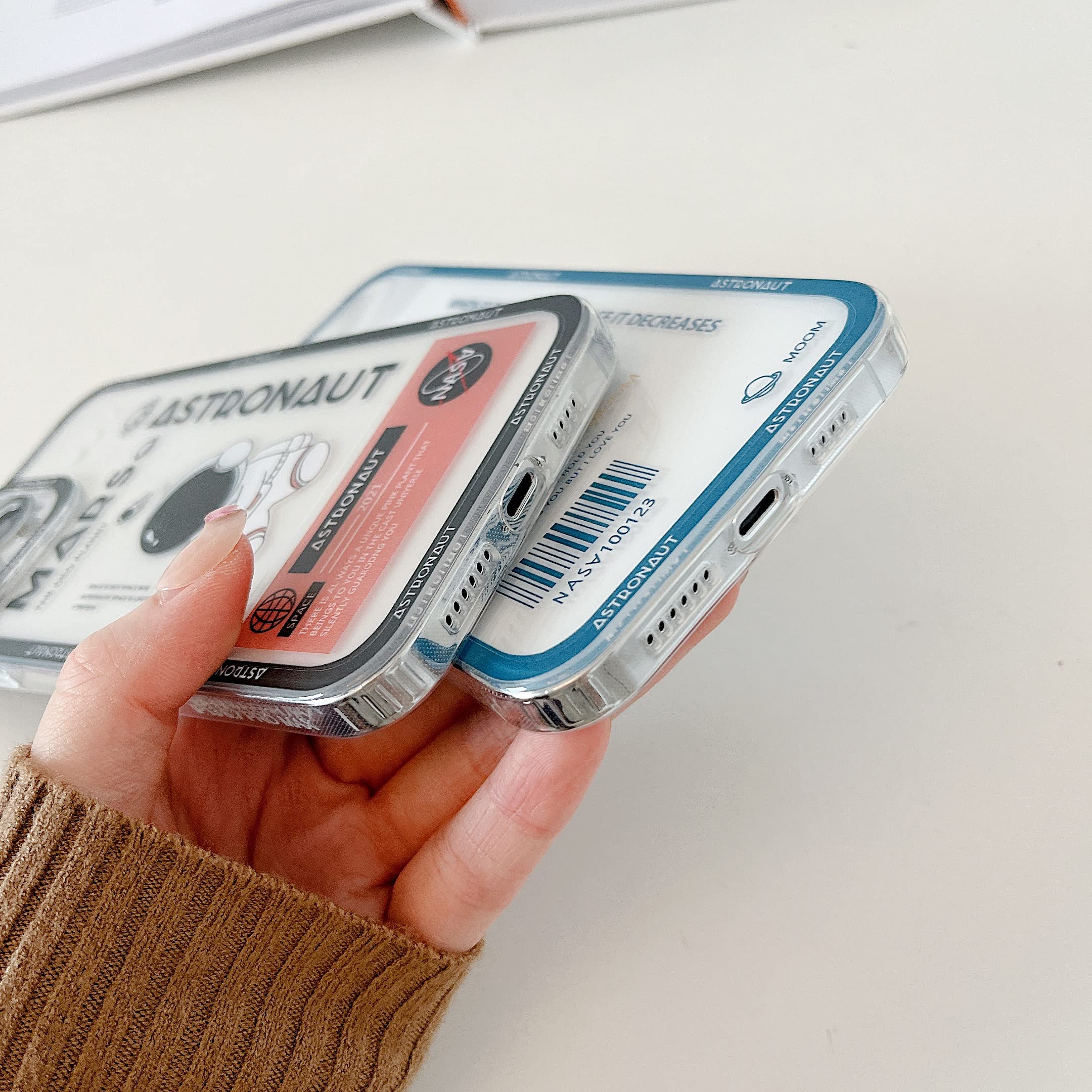 Yonds Queen For Iphone 11 Pro Max Clear Cute Case, Cool Cartoon Astronaut Space Rocket Moon Design Stylish Tpu Bumper Shockproof