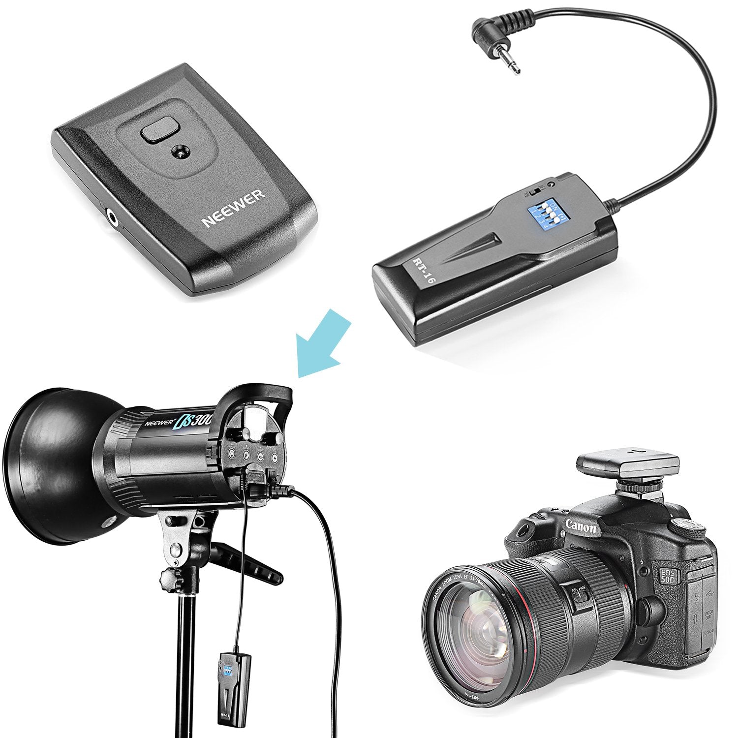 Neewer 16 Channels Rt 16 Wireless Studio Flash Trigger, Compatible With Neewer S101 300W, S101 400W, S101 300W Pro, S101 400W Pr