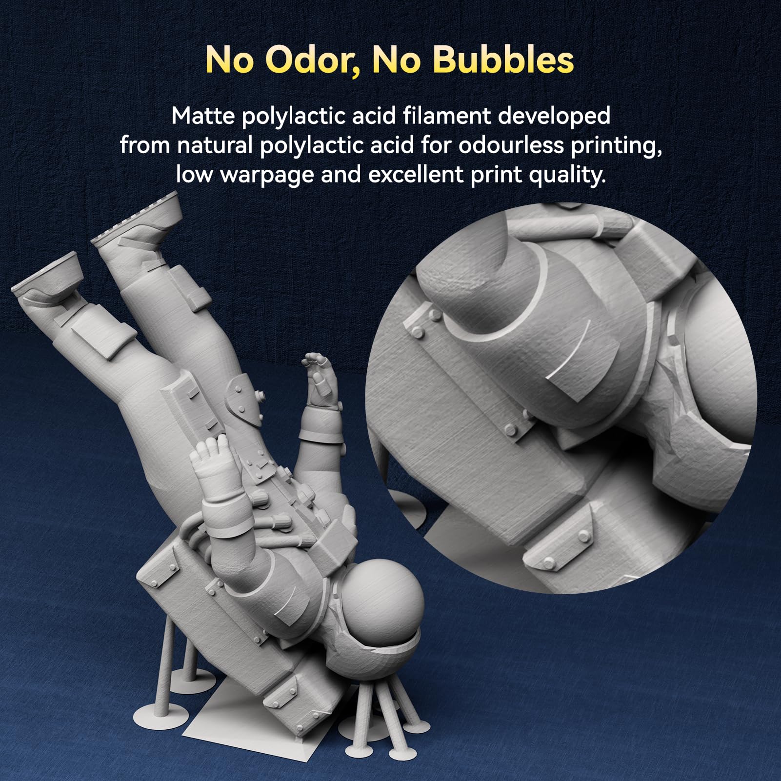 Justmaker Pla Matte 3D Printer Filament, Upgrade Cardboard Spool, Print With Most 3D Printers, Dimensional Accuracy +/-0.03Mm, 1