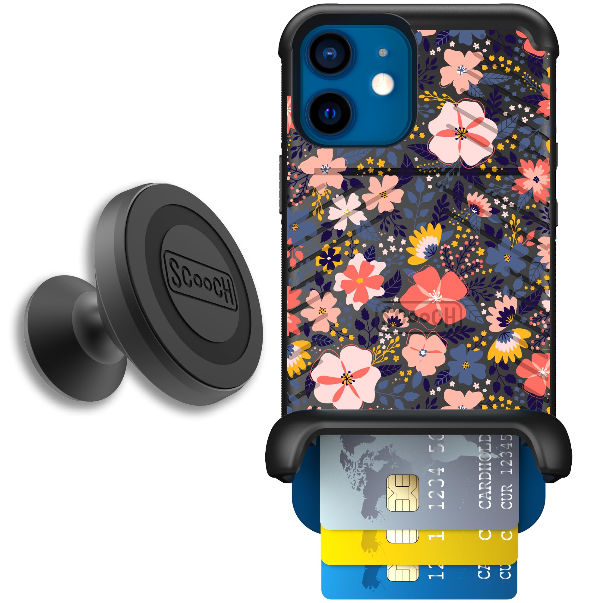 Scooch for iPhone 12/12 Pro Case with Card Holder, Wingmate Wallet Case with Hidden Card Slot and RFID Protection for 4 Cards, S
